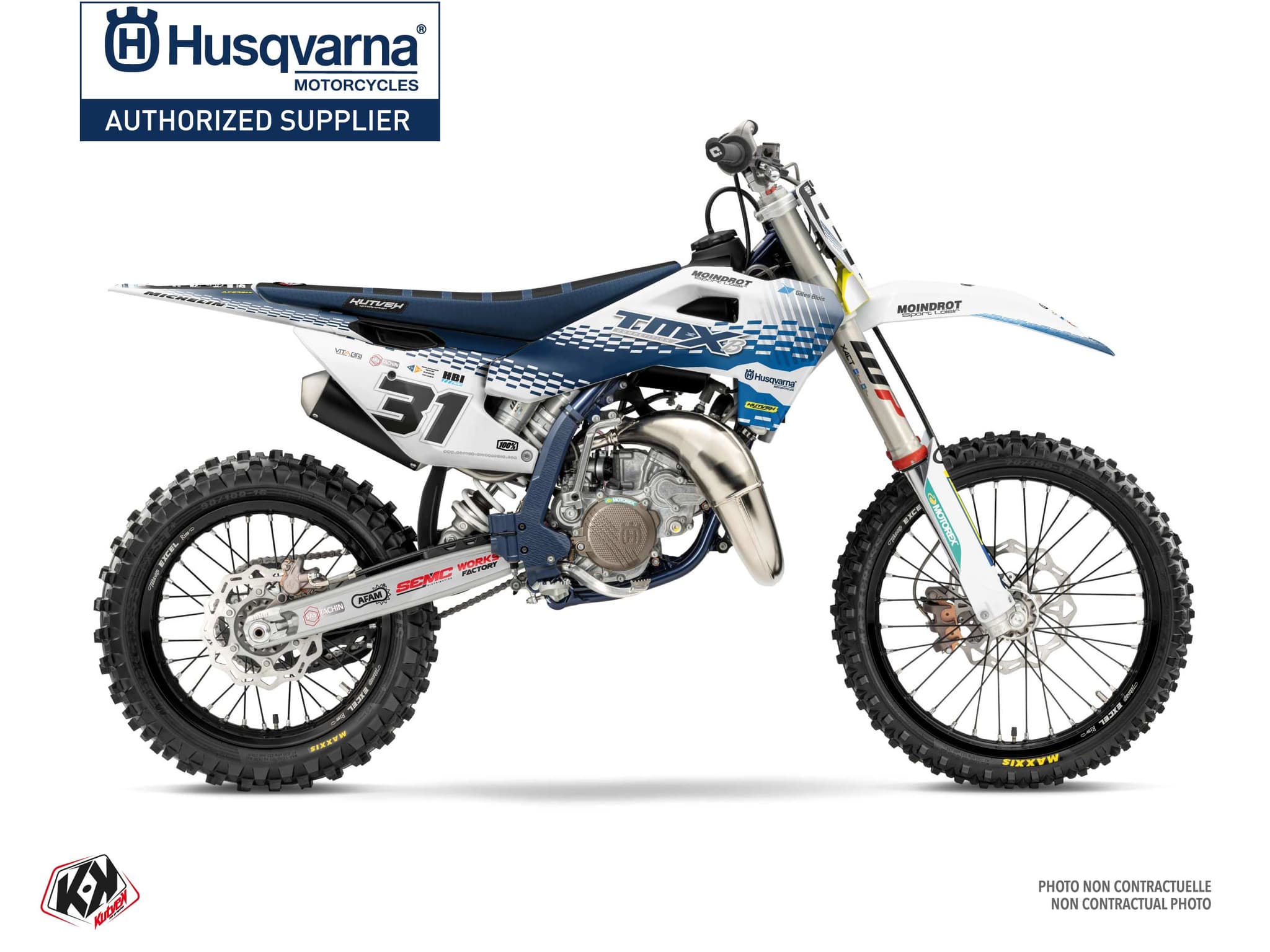 kit déco motocross husqvarna tc 85 replica team tmx k25 blanc