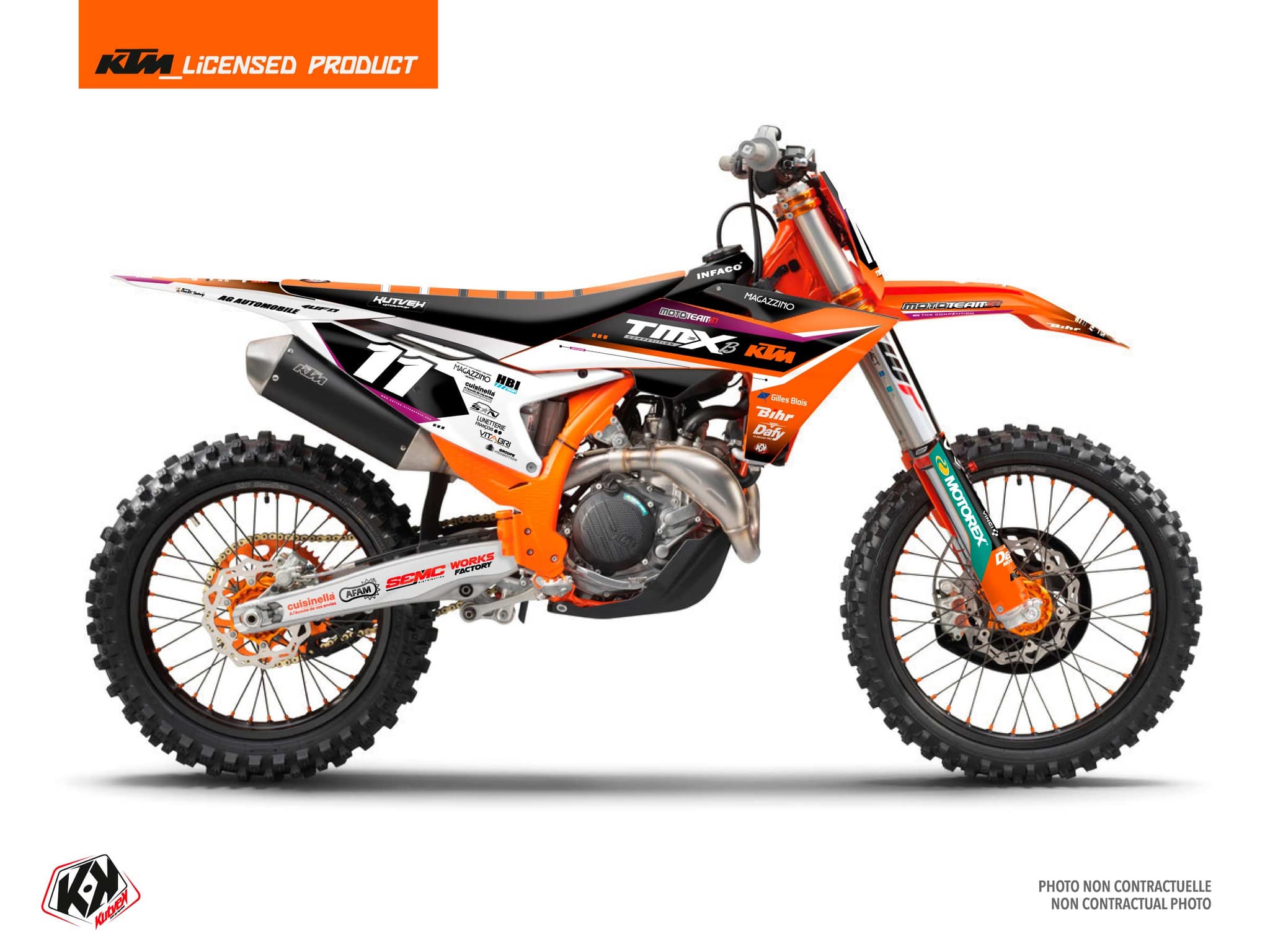 Deko-Set Moto-Cross KTM SX 250 F REPLICA TEAM TMX Orange