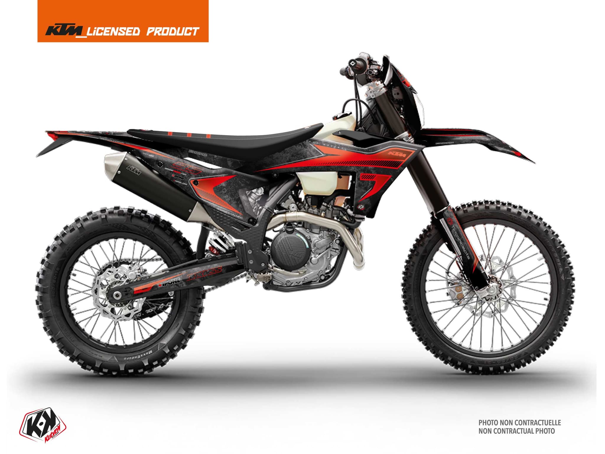 dirt bike ktm exc excf replica thomas corsi concrete black-red graphic kit