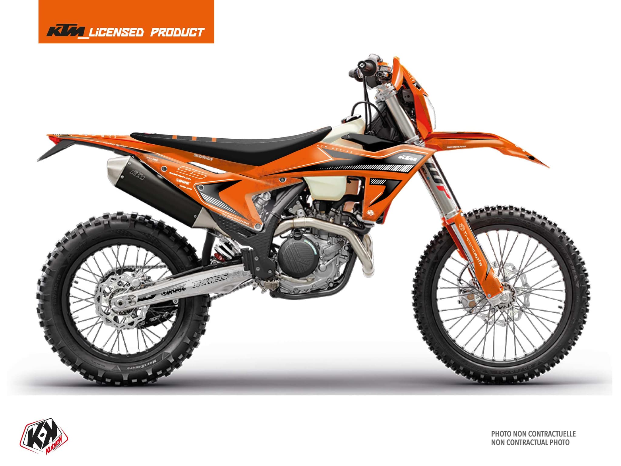 dirt bike ktm exc excf replica thomas corsi concrete orange graphic kit