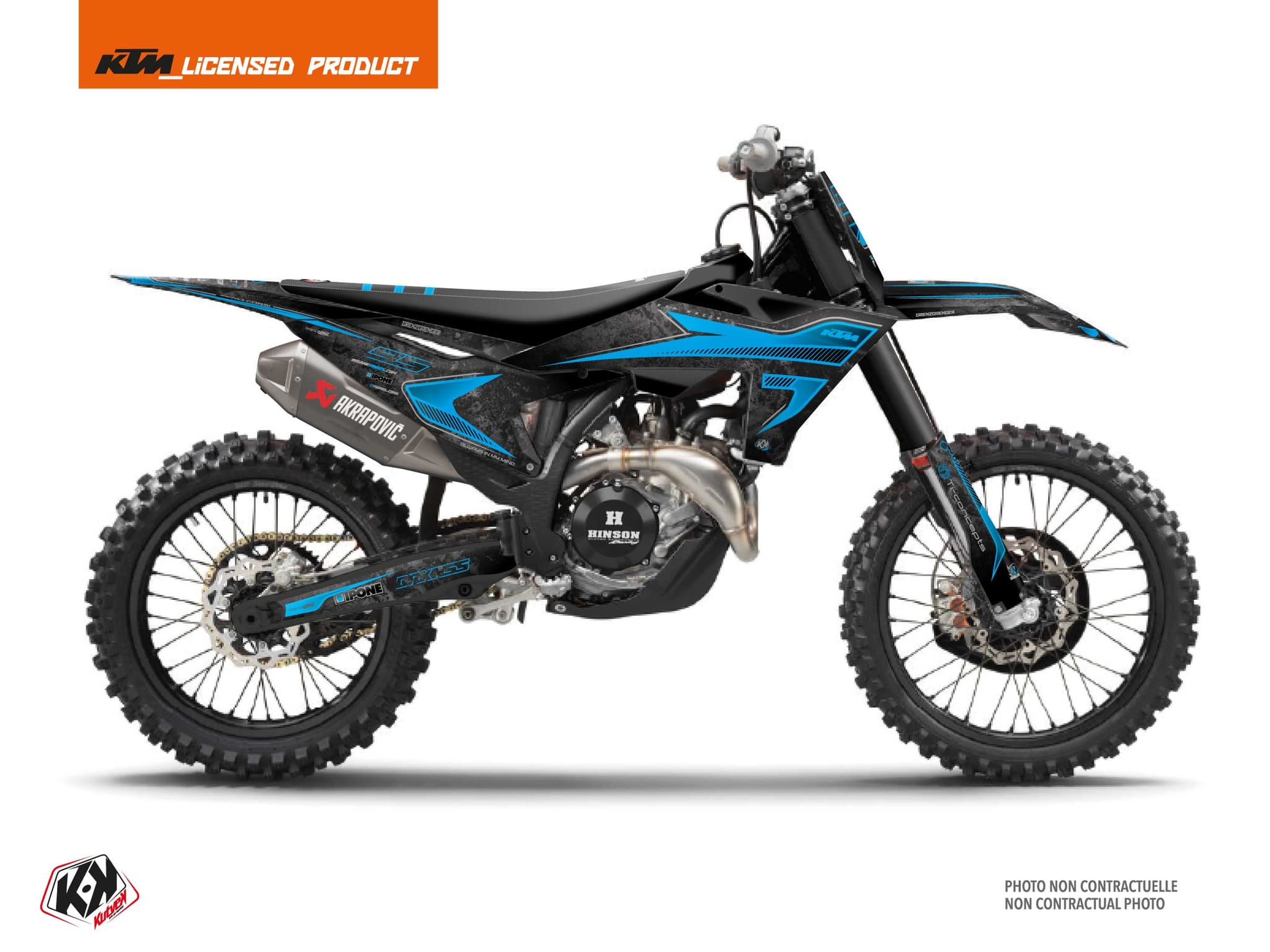 dirt bike ktm sx 450 f replica thomas corsi concrete black-blue graphic kit