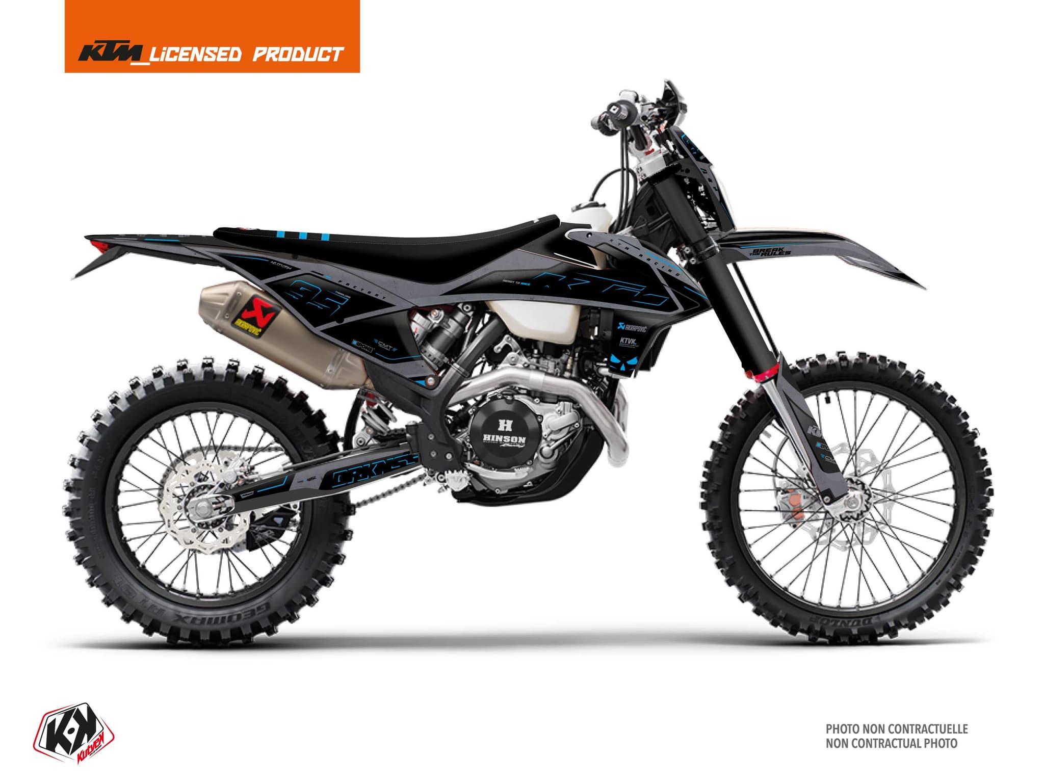 dirt bike ktm exc excf replica thomas corsi drknss black-blue graphic kit