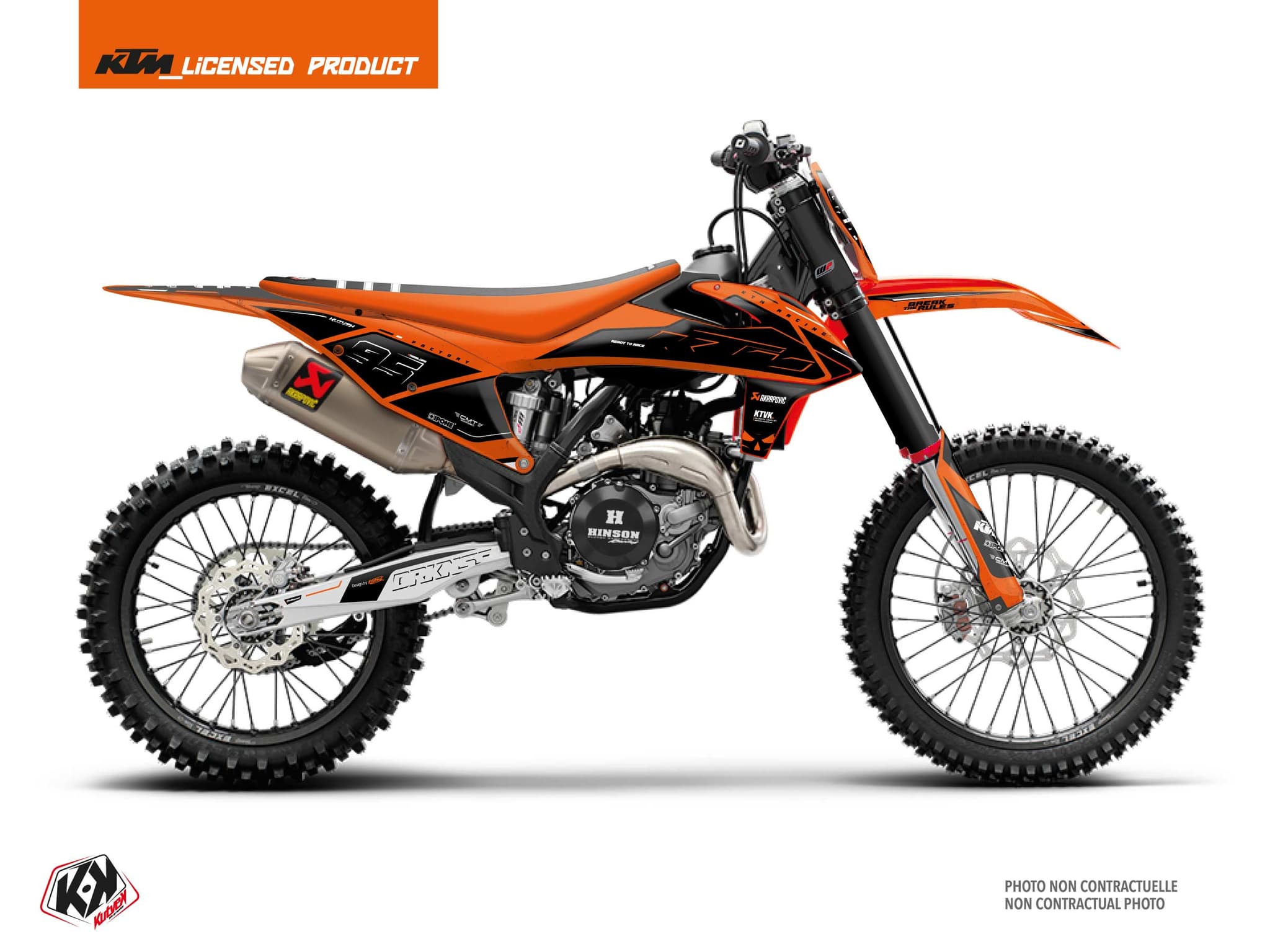 dirt bike ktm sx 450 f replica thomas corsi drknss orange graphic kit