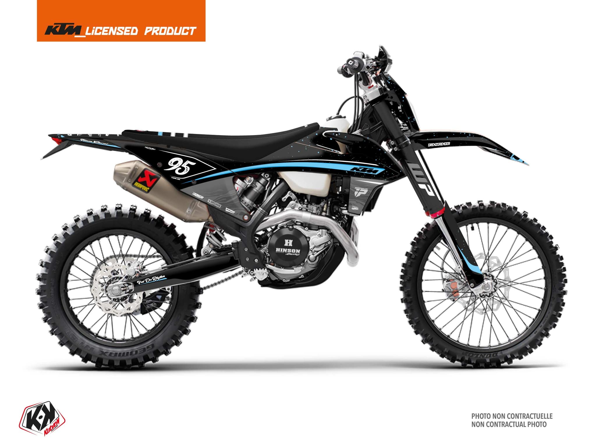 dirt bike ktm exc excf replica thomas corsi feel da rythm black-blue graphic kit