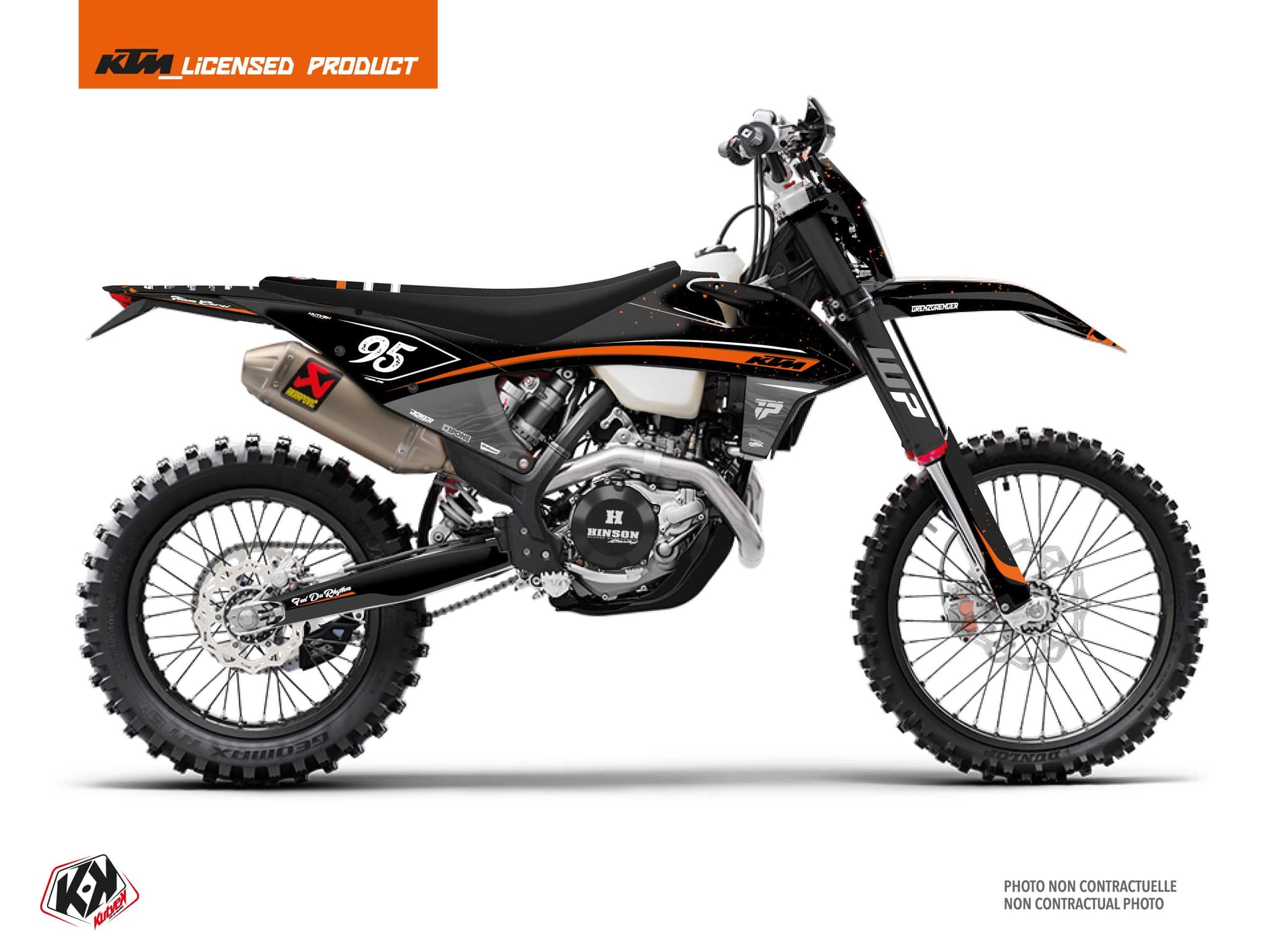 dirt bike ktm exc excf replica thomas corsi feel da rythm black-orange graphic kit