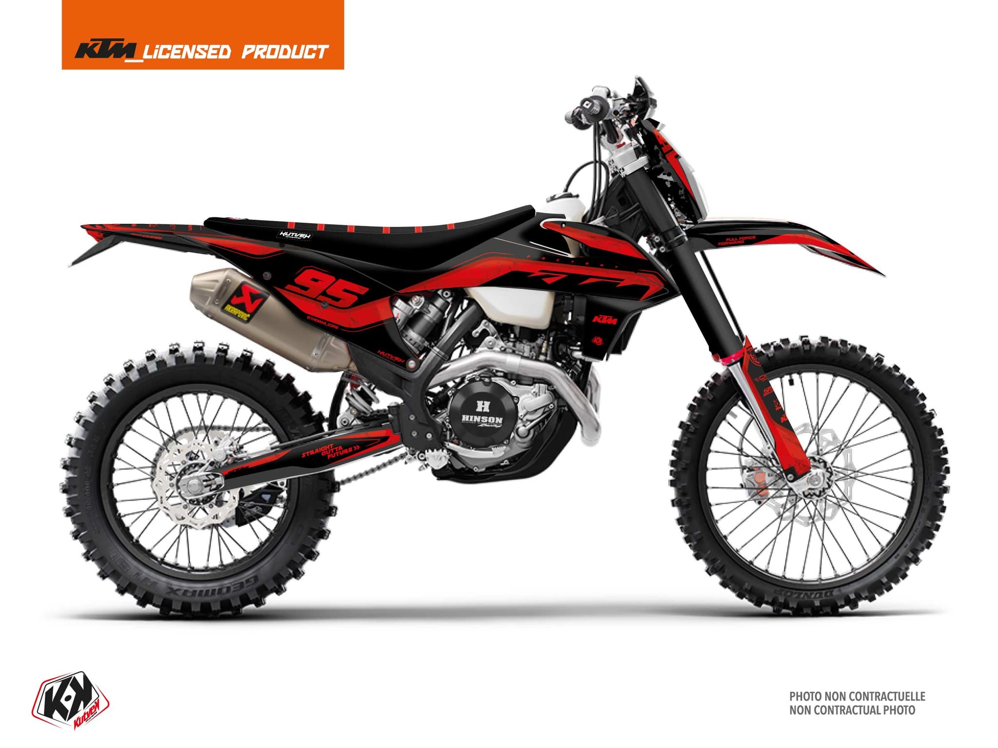 dirt bike ktm exc excf replica thomas corsi future black-red graphic kit