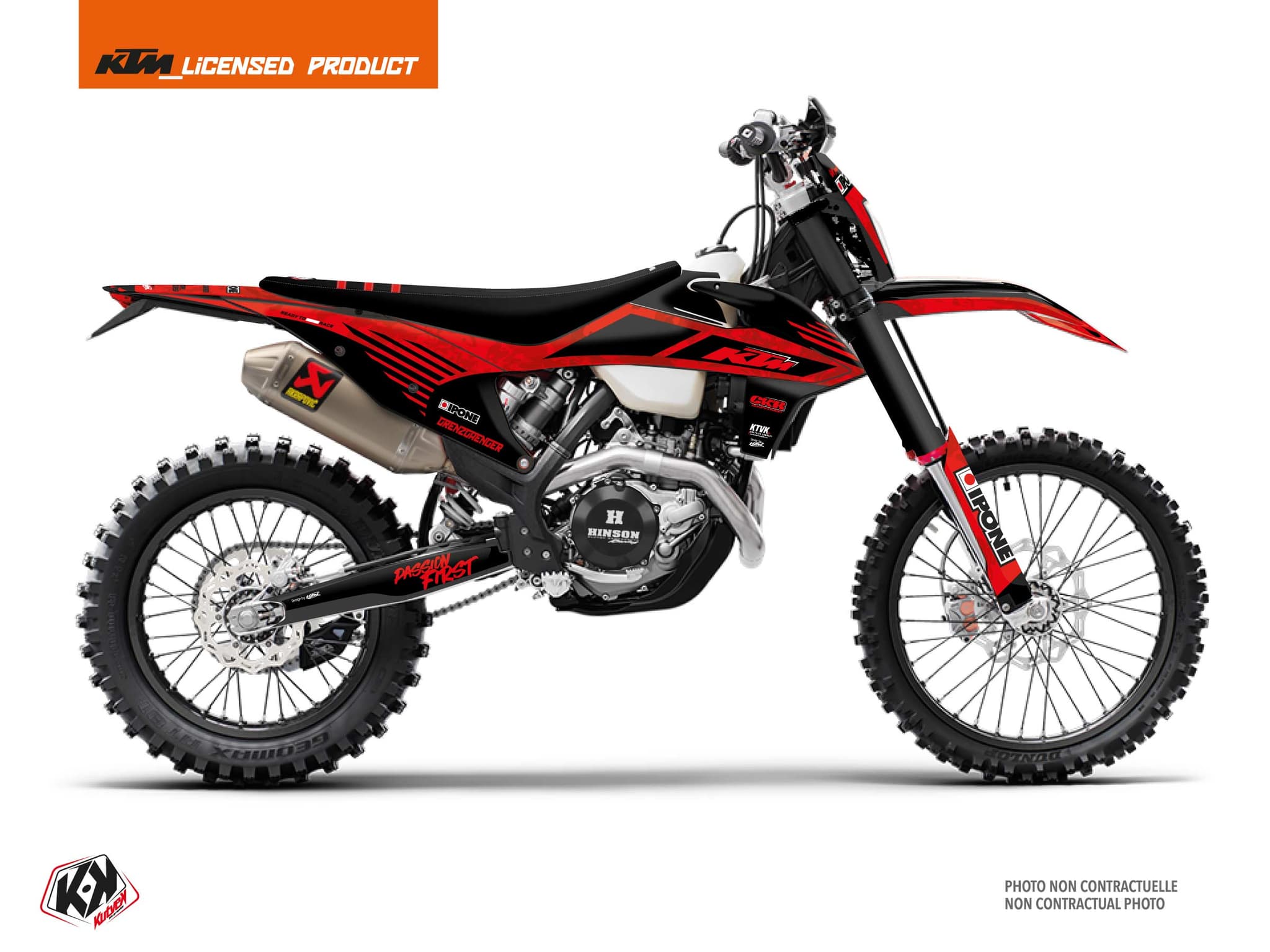 dirt bike ktm exc excf replica thomas corsi ipone black-red graphic kit