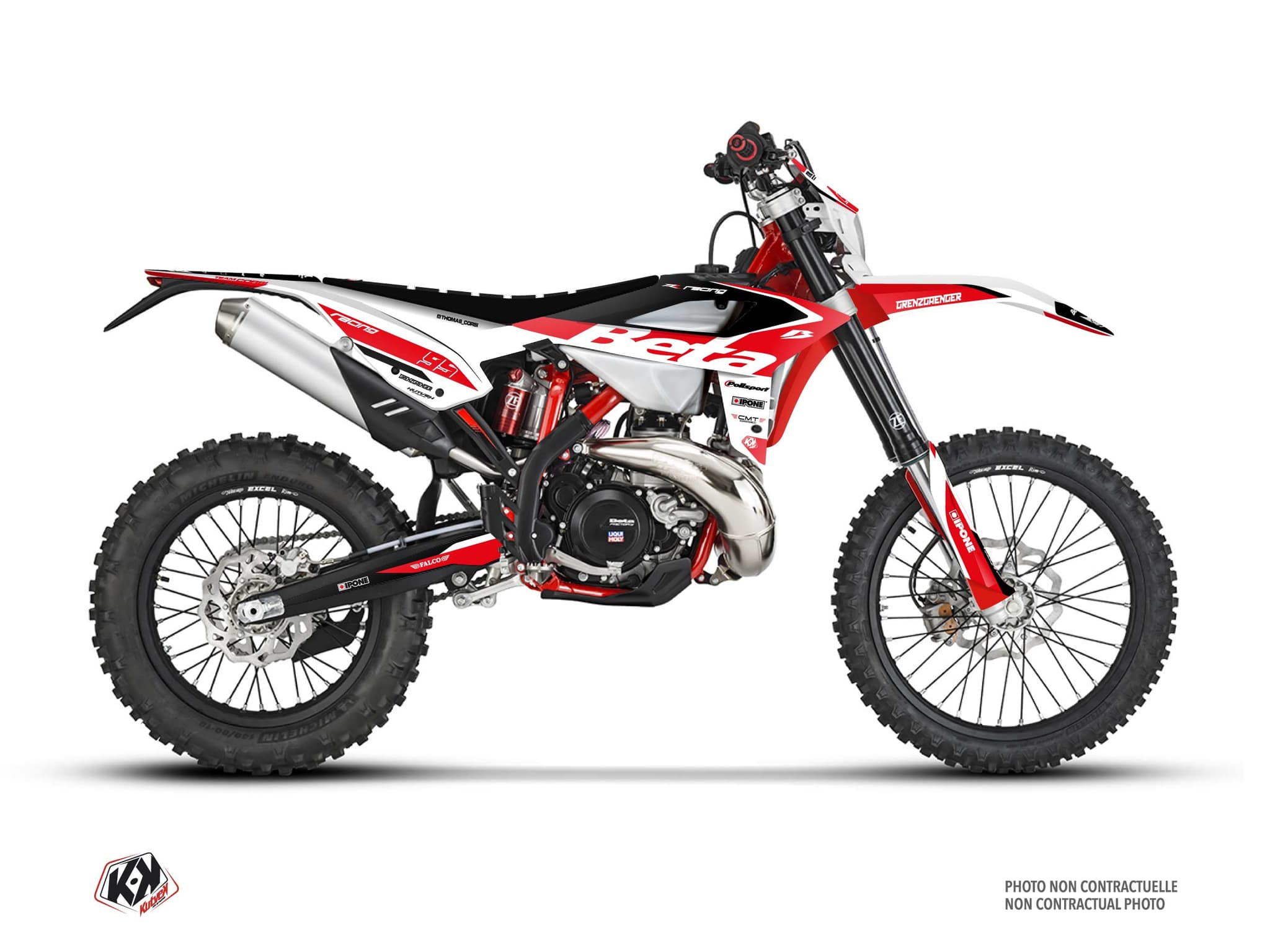 Dirt Bike BETA RR 300 2T REPLICA THOMAS CORSI White-Red-Black graphic kit