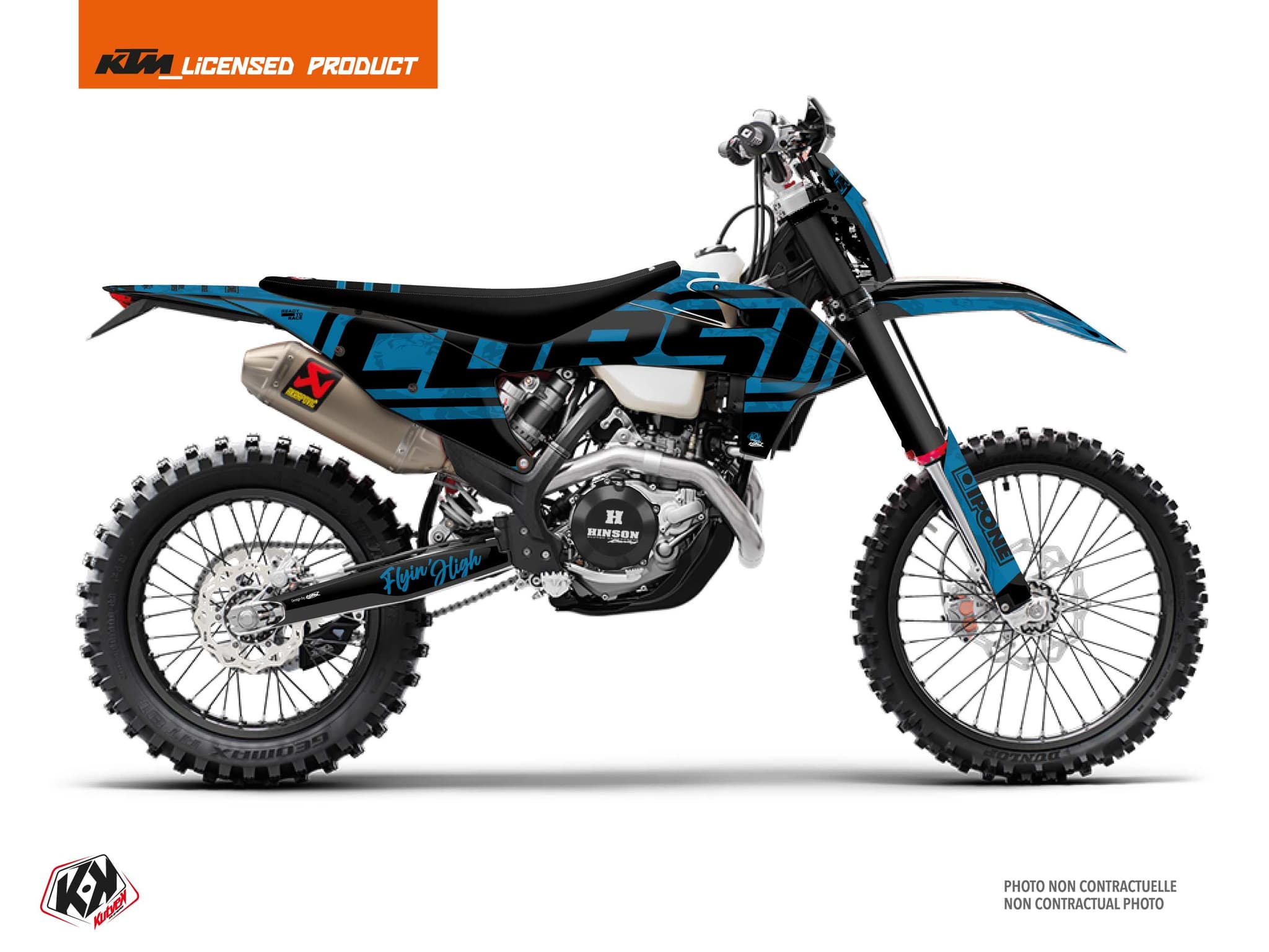 dirt bike ktm exc excf replica thomas corsi summer k23 black-blue graphic kit