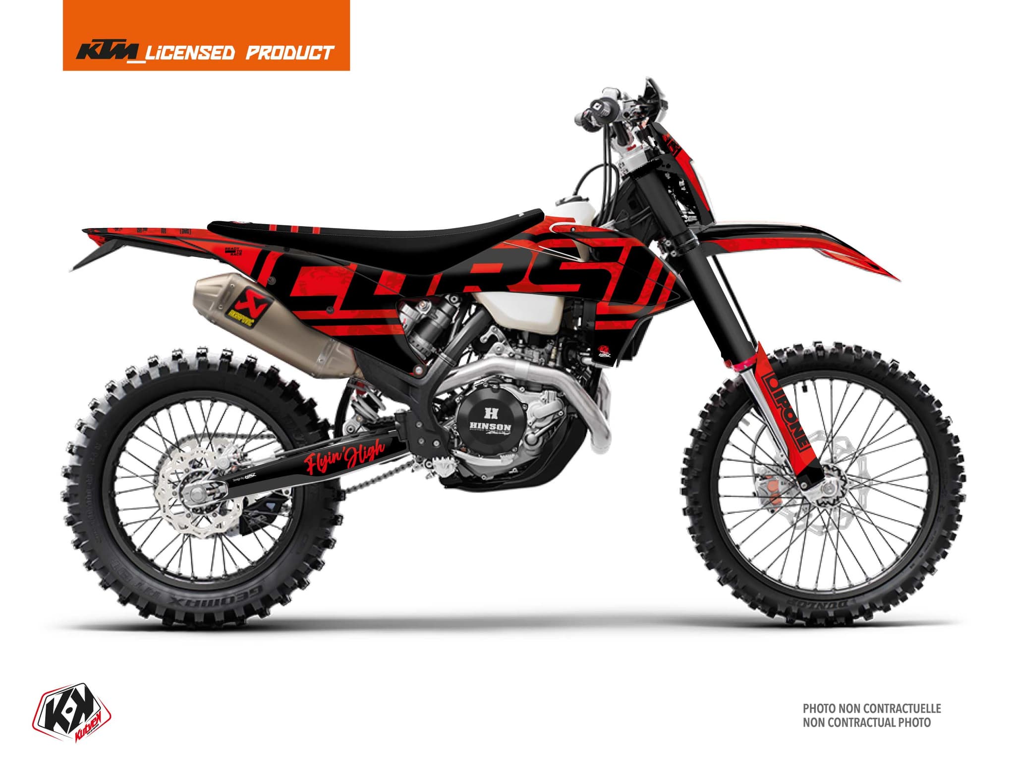 dirt bike ktm exc excf replica thomas corsi summer k23 black-red graphic kit