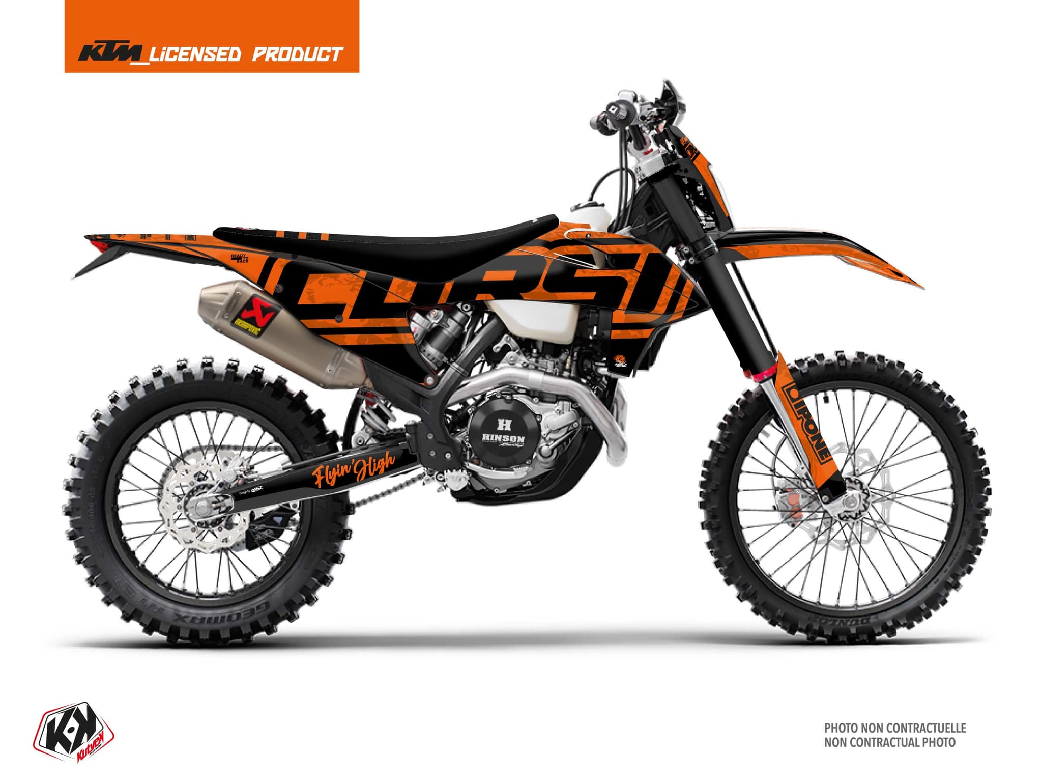 dirt bike ktm exc excf replica thomas corsi summer k23 black-orange graphic kit