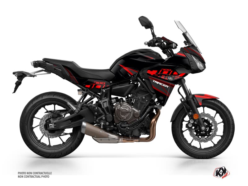 kit graphique moto yamaha tracer 700 replica noir-rouge