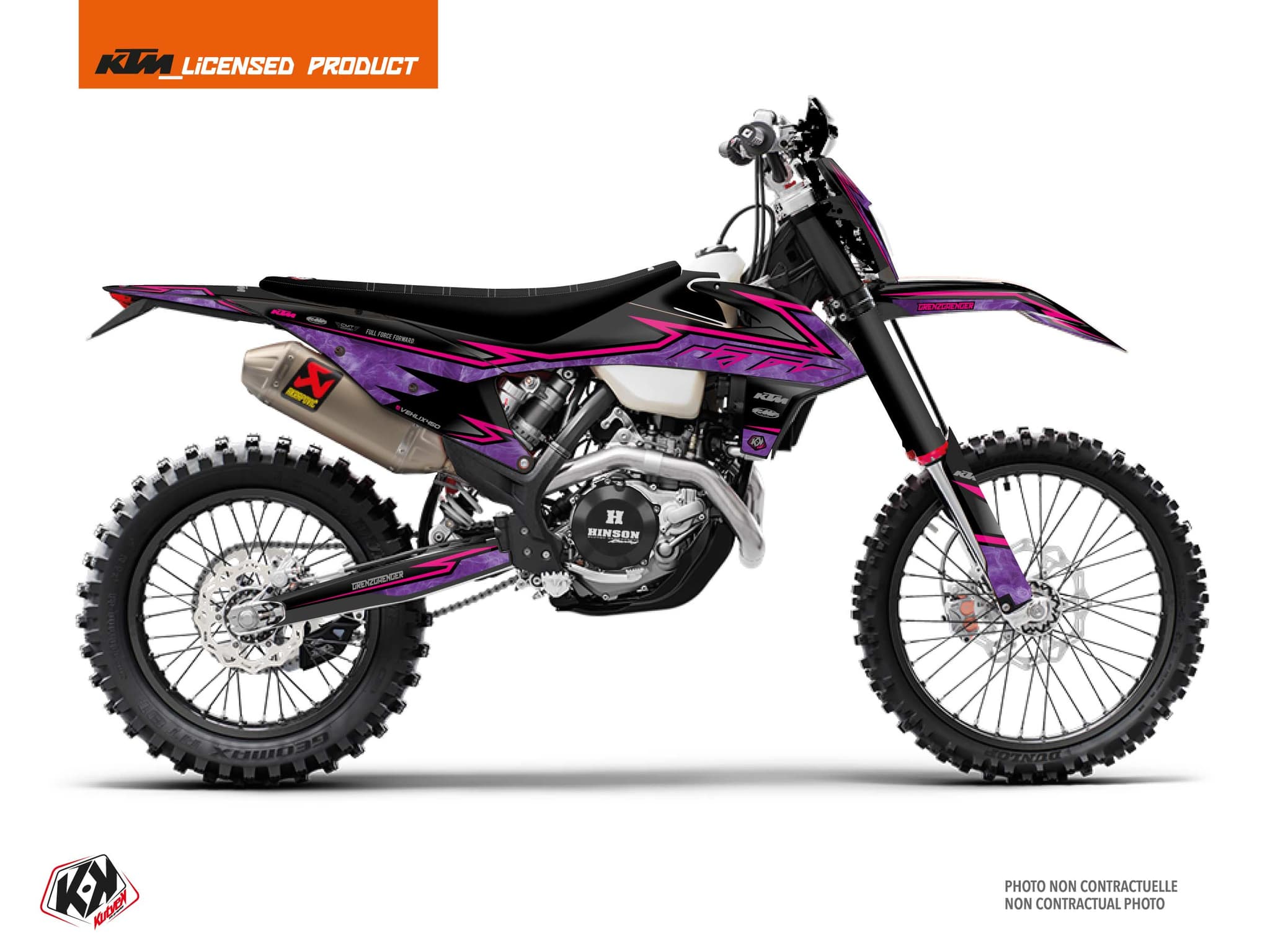 dirt bike ktm exc excf replica vehlix k22 pink graphic kit