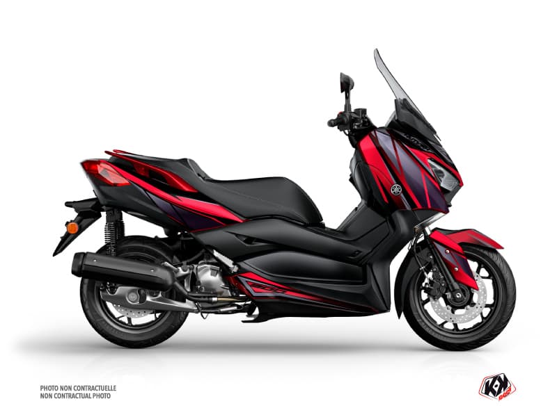 kit graphique maxi-scooter yamaha xmax 300 replica rouge-noir