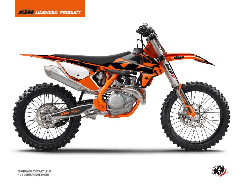 deko-set moto-cross retro ktm 350 sxf orange