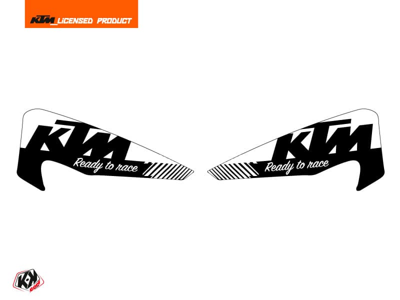 kit graphique stickers de protège-mains retro motocross ktm exc-excf noir