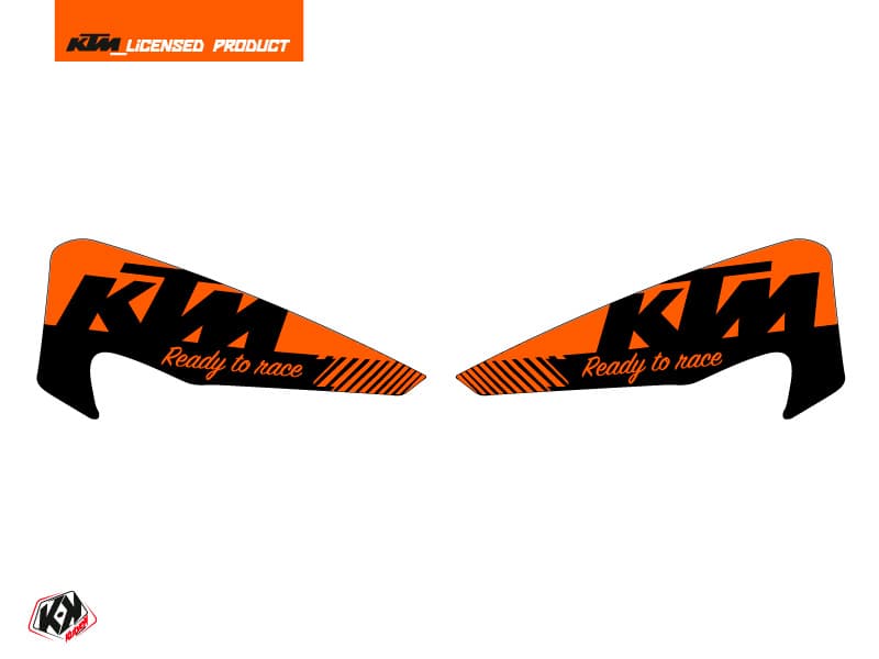 kit graphique stickers de protège-mains retro motocross ktm exc-excf orange