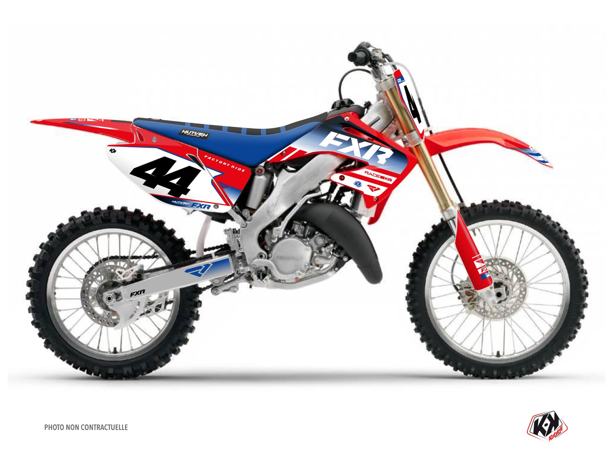kit graphique motocross honda cr 250 fxr revo rouge