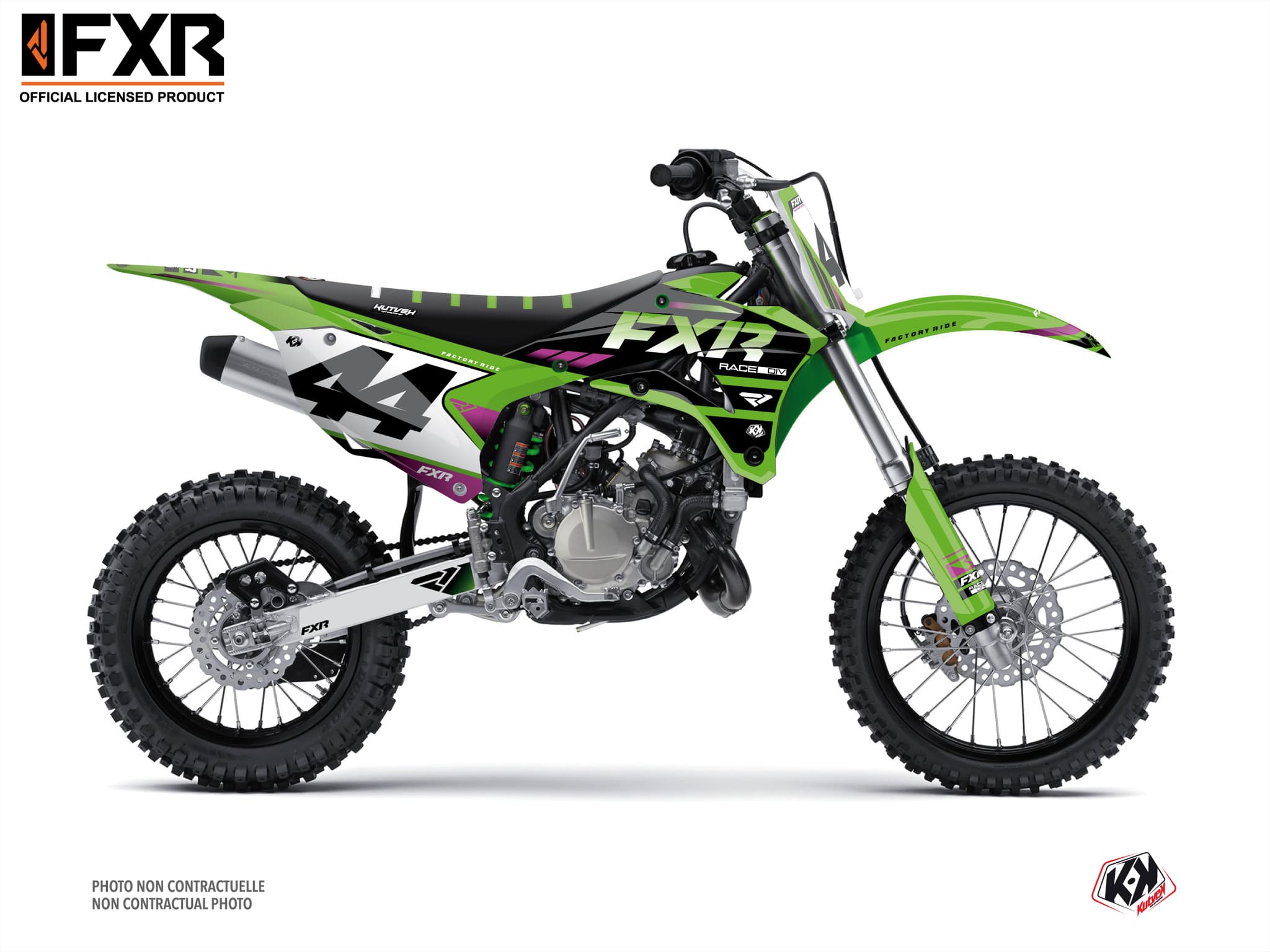 kit graphique motocross kawasaki kx 100 fxr revo vert | Kawasaki | Kutvek