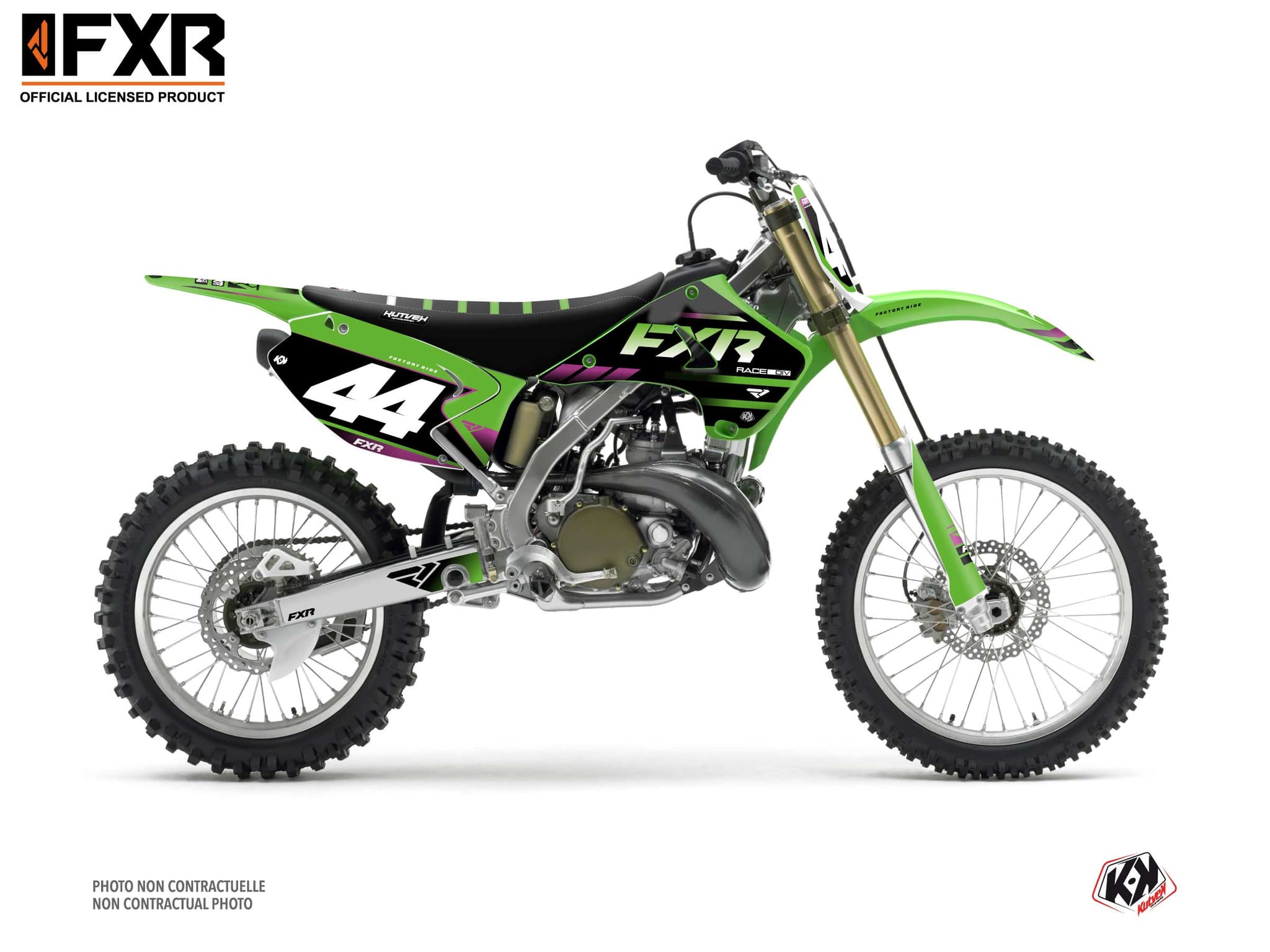 kit graphique motocross kawasaki kx 125 fxr revo vert