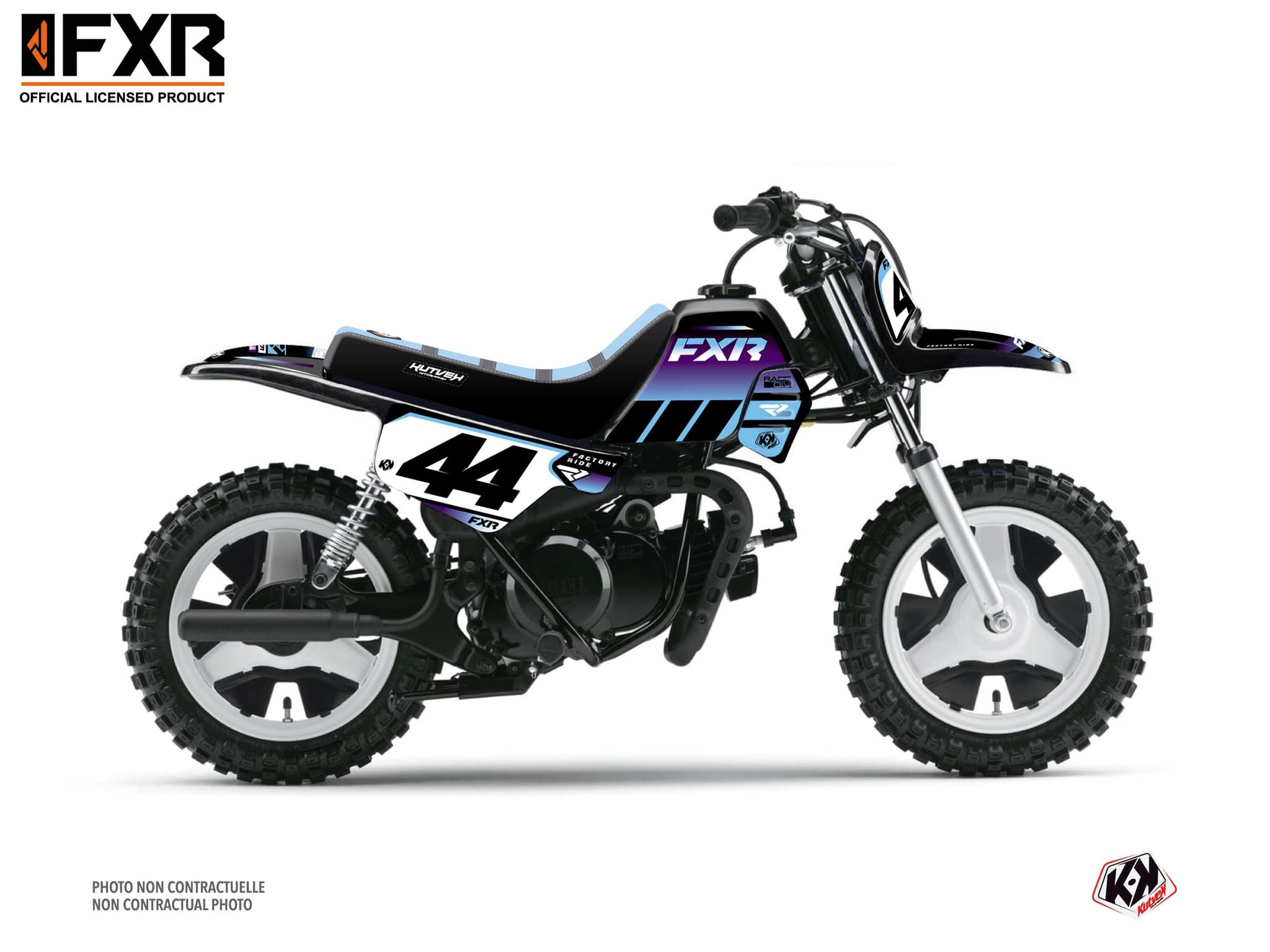 dirt bike yamaha pw 50 fxr revo purple graphic kit | PW 50 | Kutvek