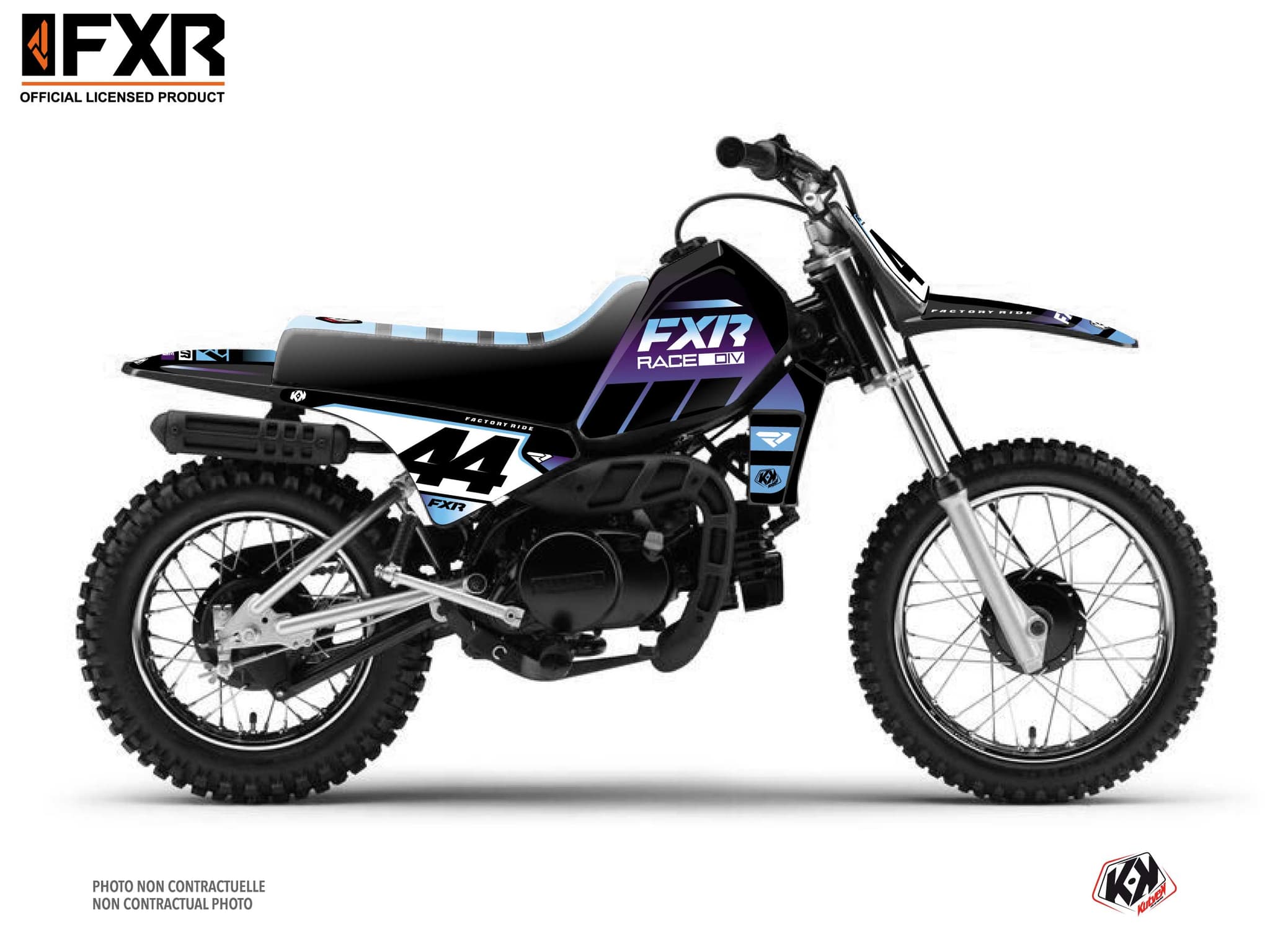 dirt bike yamaha pw 80 fxr revo purple graphic kit | PW 80 | Kutvek