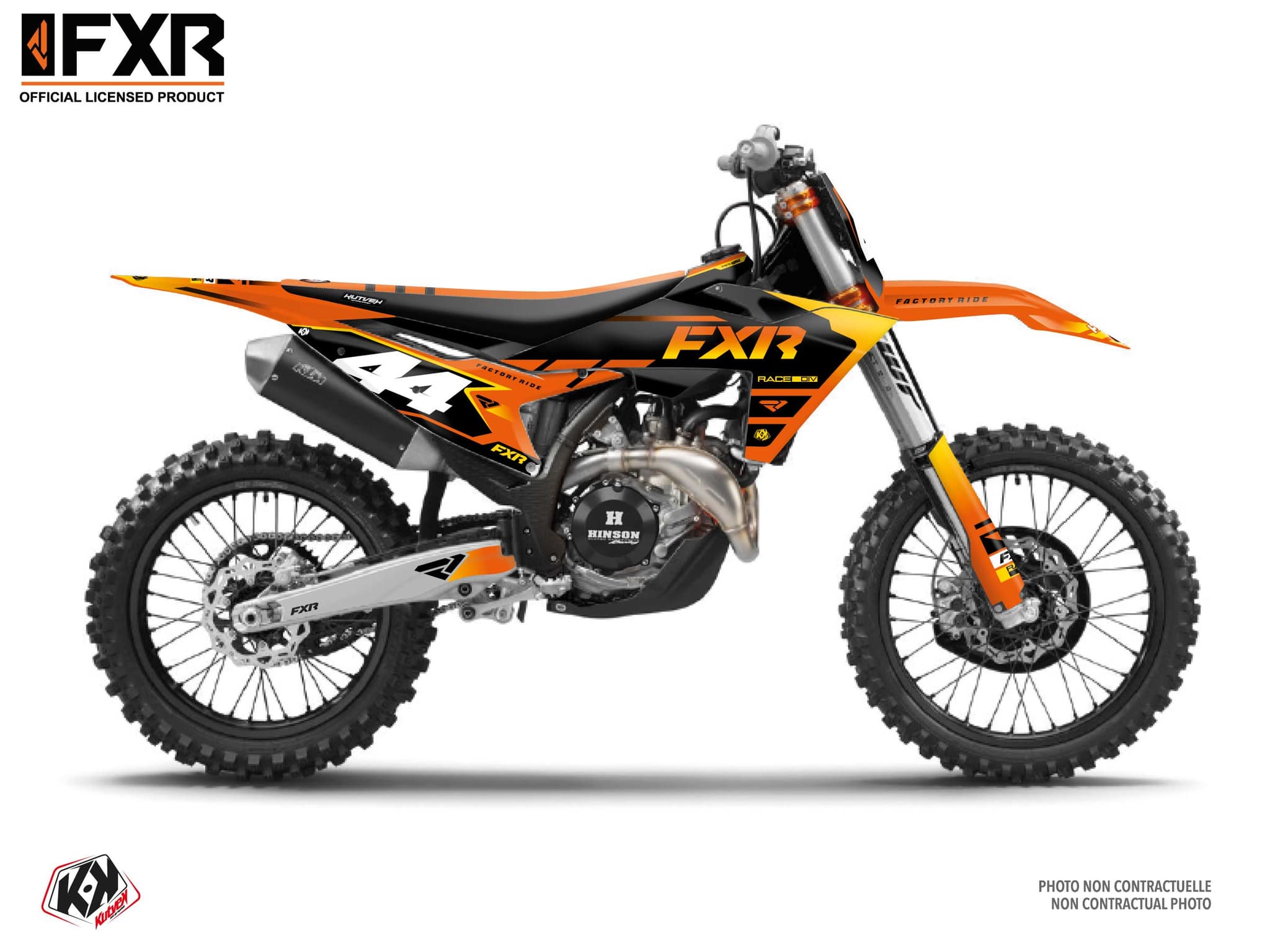 deko-set moto-cross ktm sx 250 f fxr revo orange