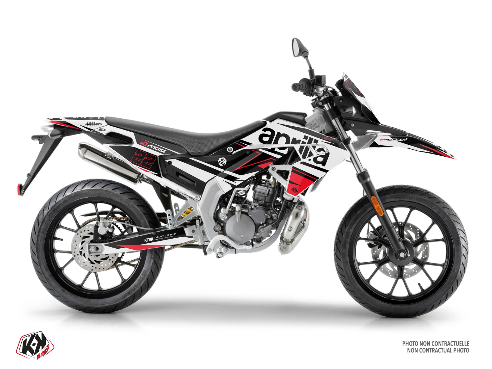 kit graphique 50cc aprilia sx 50 ridge blanc-rouge