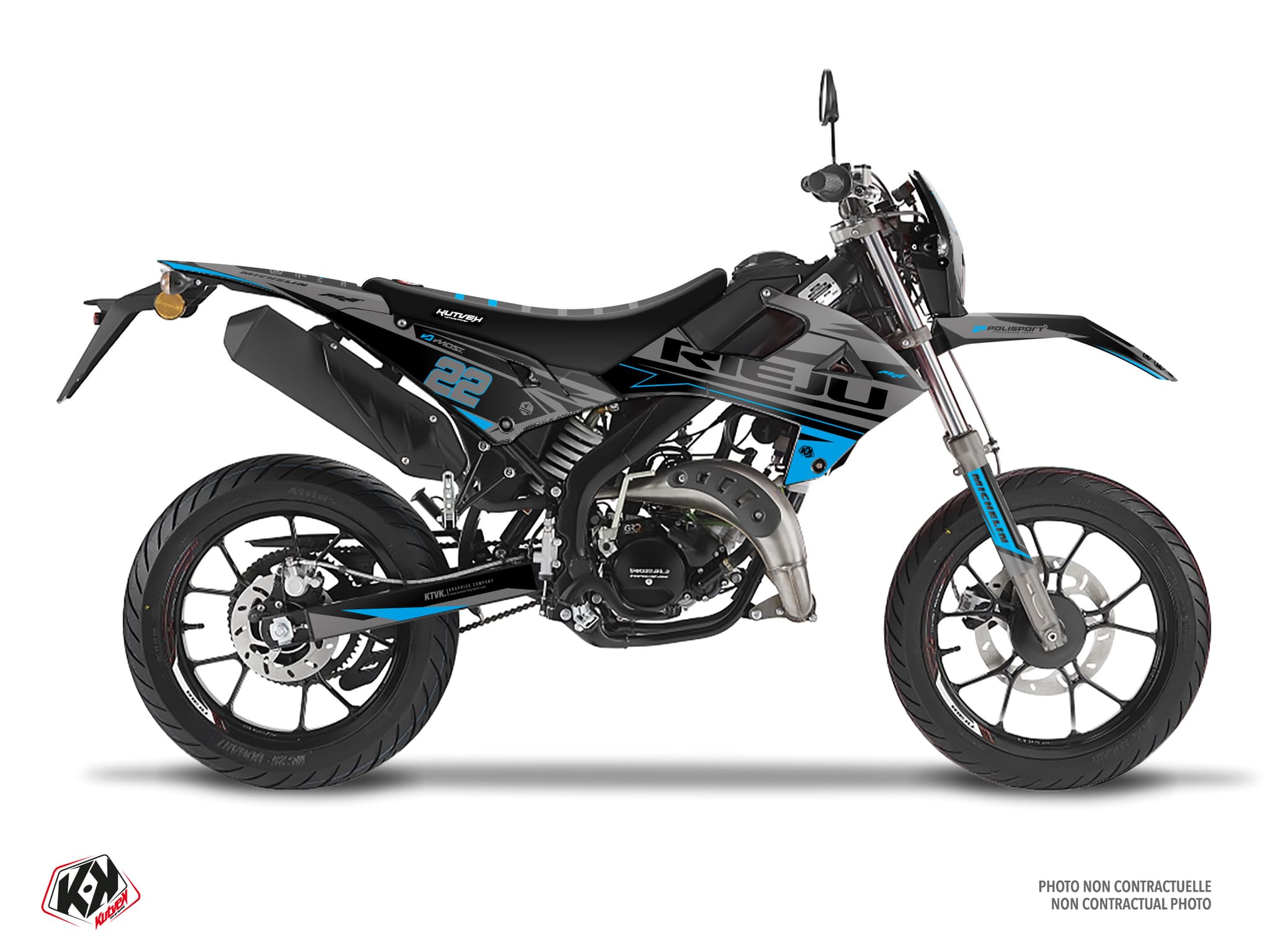 deko-set 50 ccm rieju mrt 50 ridge schwarz-blau