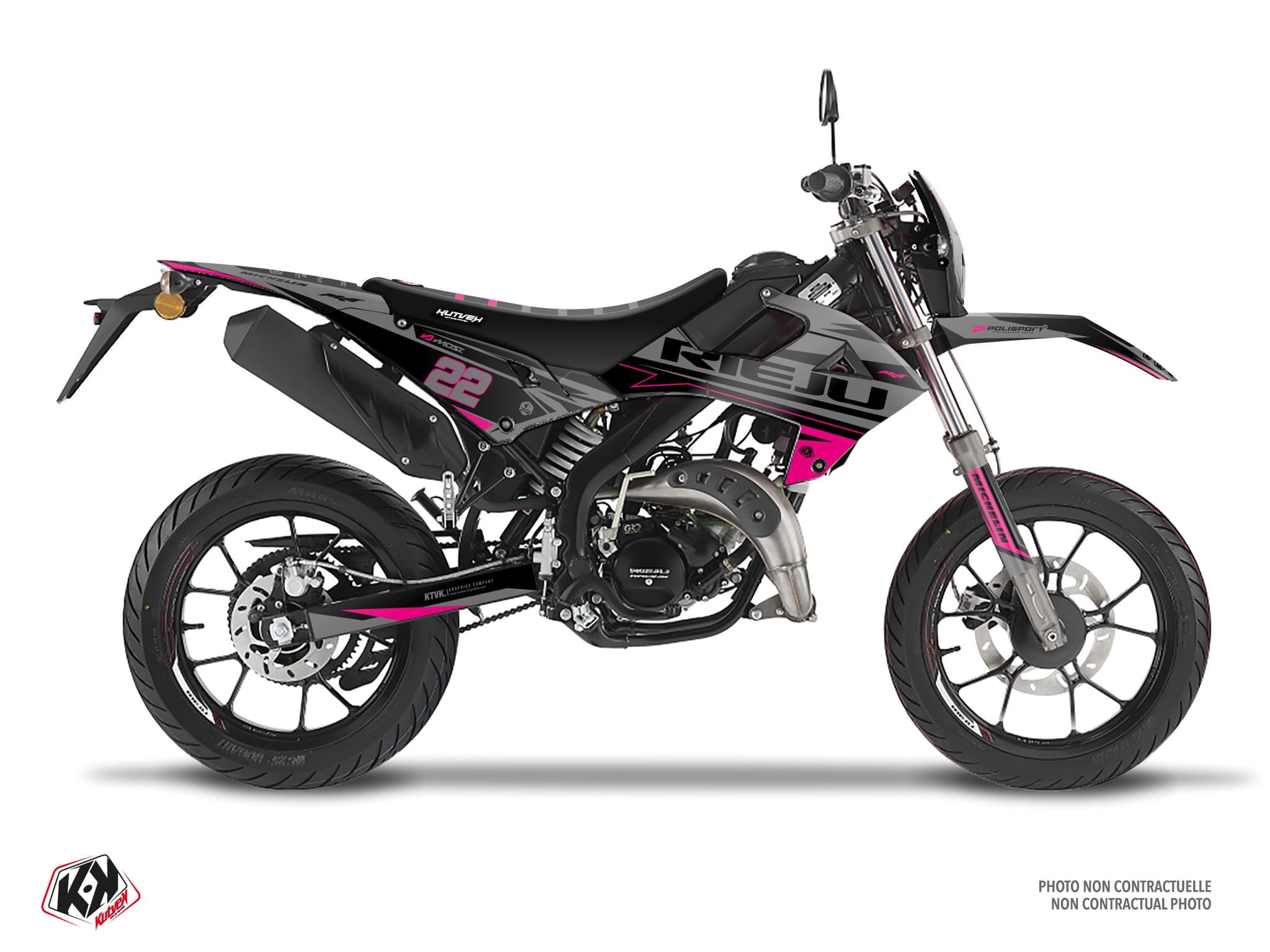 deko-set 50 ccm rieju mrt 50 ridge schwarz-pink