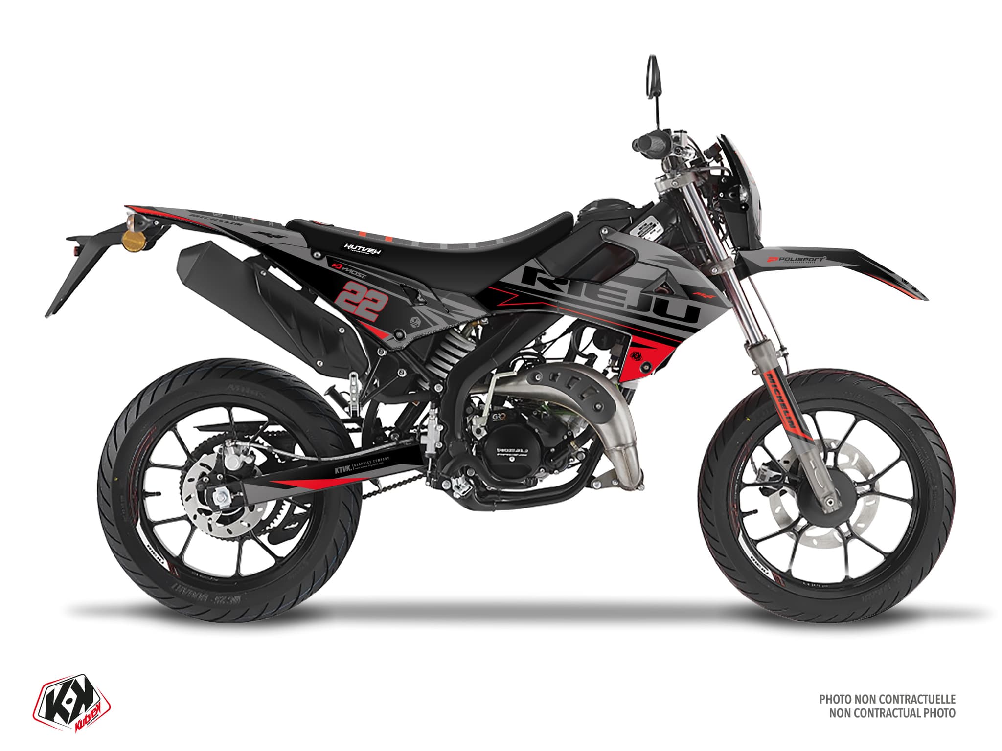 deko-set 50 ccm rieju mrt 50 ridge schwarz-rot
