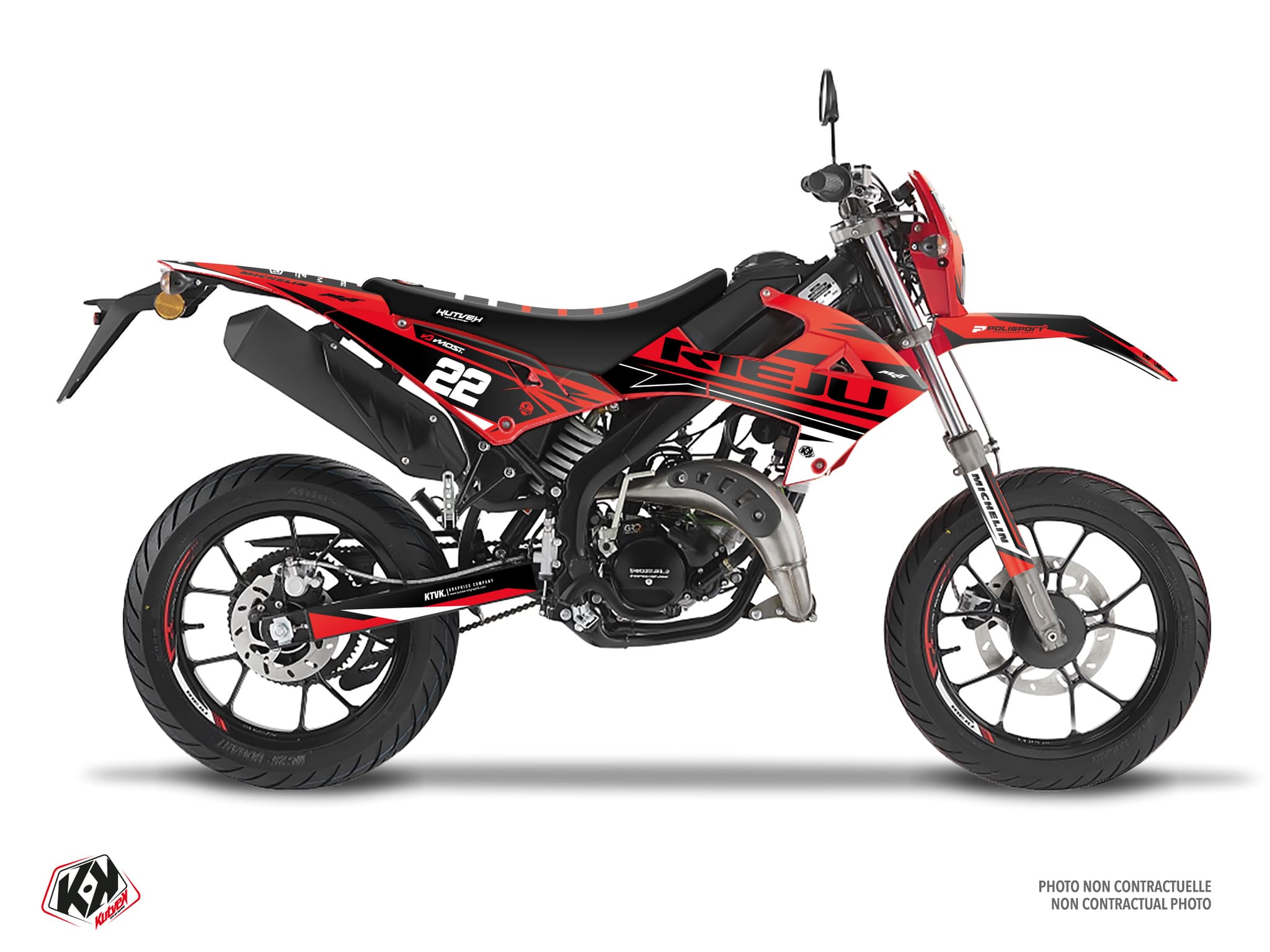 deko-set 50 ccm rieju mrt 50 ridge rot-schwarz