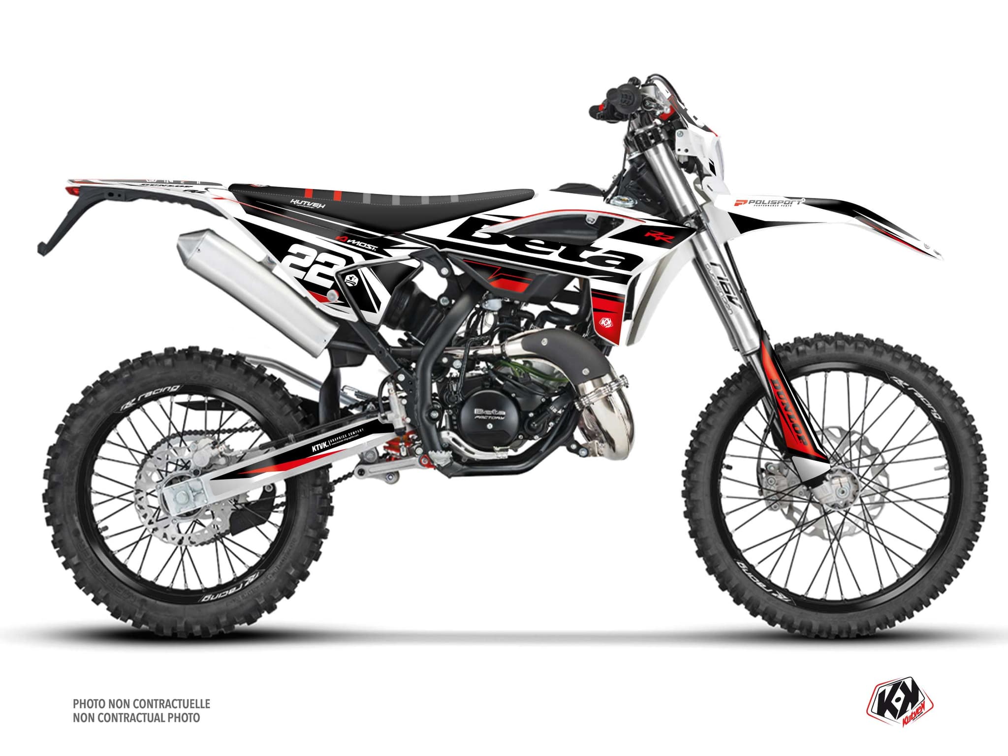 Graphic Kit 50cc Beta RR 50 Enduro Ridge White-Red