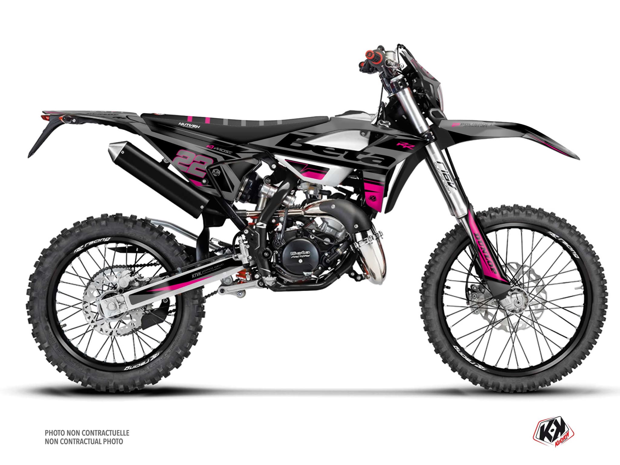 kit graphique 50cc beta rr 50 enduro ridge noir-rose | Beta | Kutvek