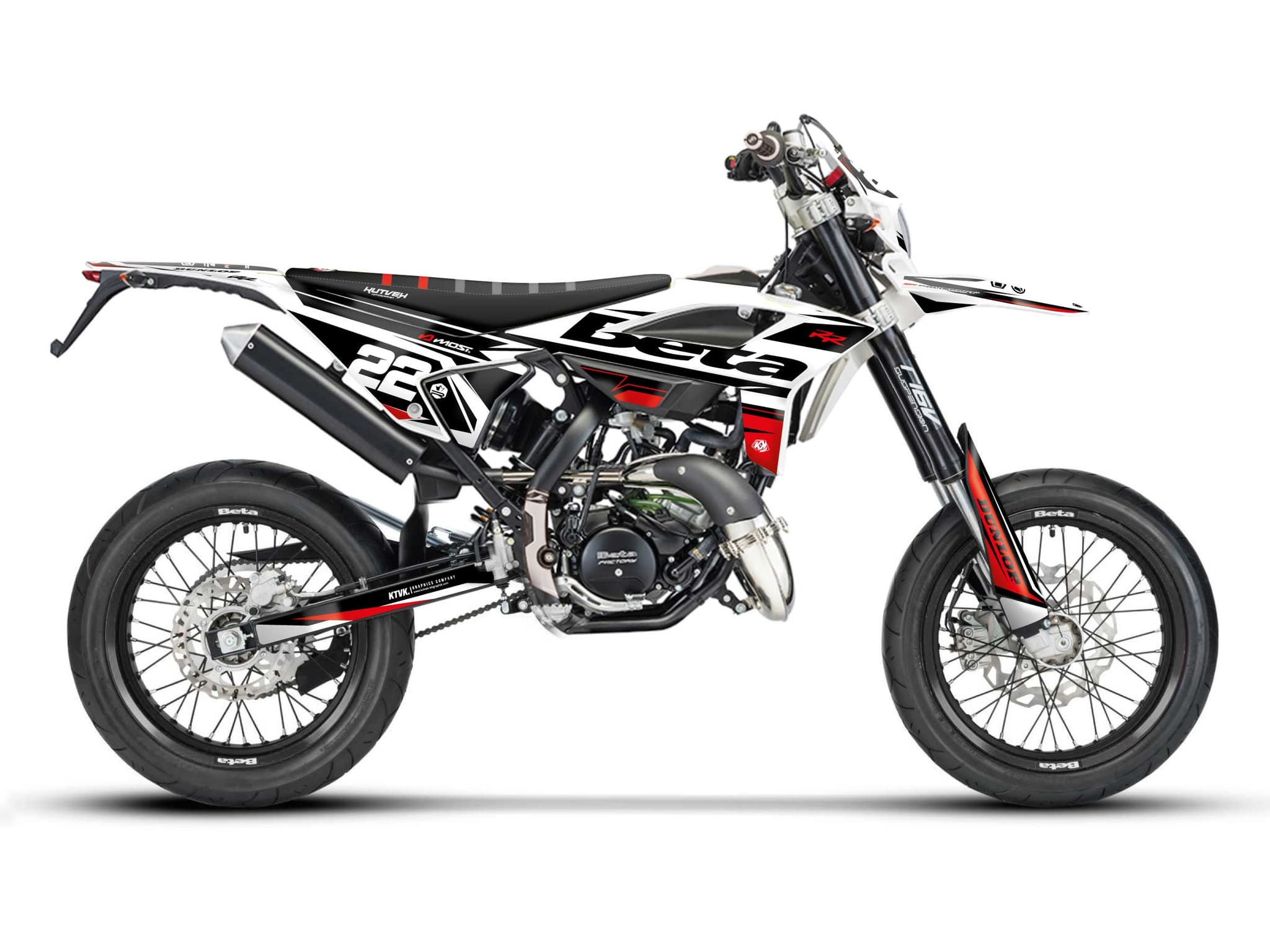 Graphic Kit 50cc Beta RR 50 Motard Ridge White-Red