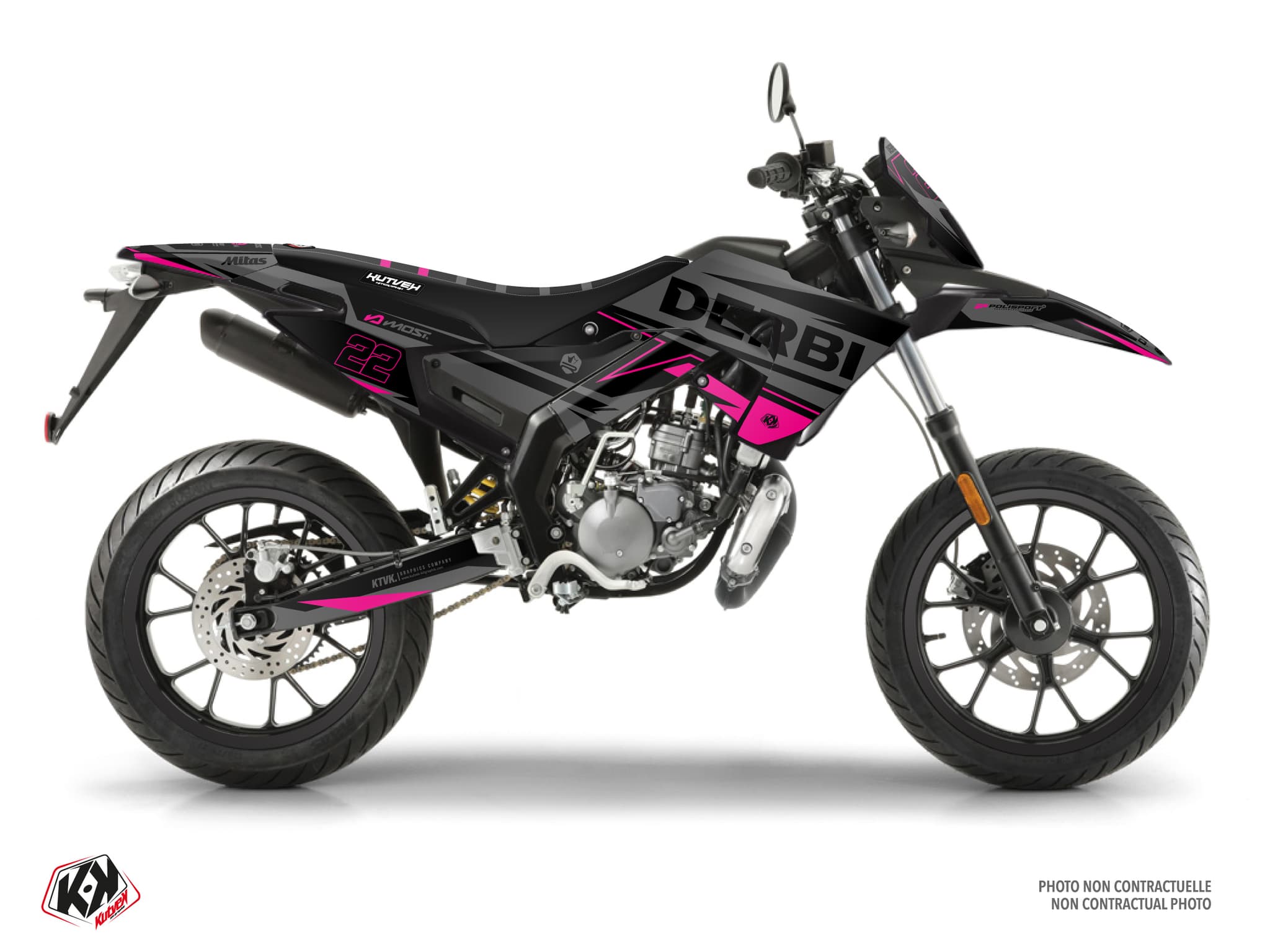 Graphic Kit 50cc Derbi Senda Xtreme Ridge Black-Pink