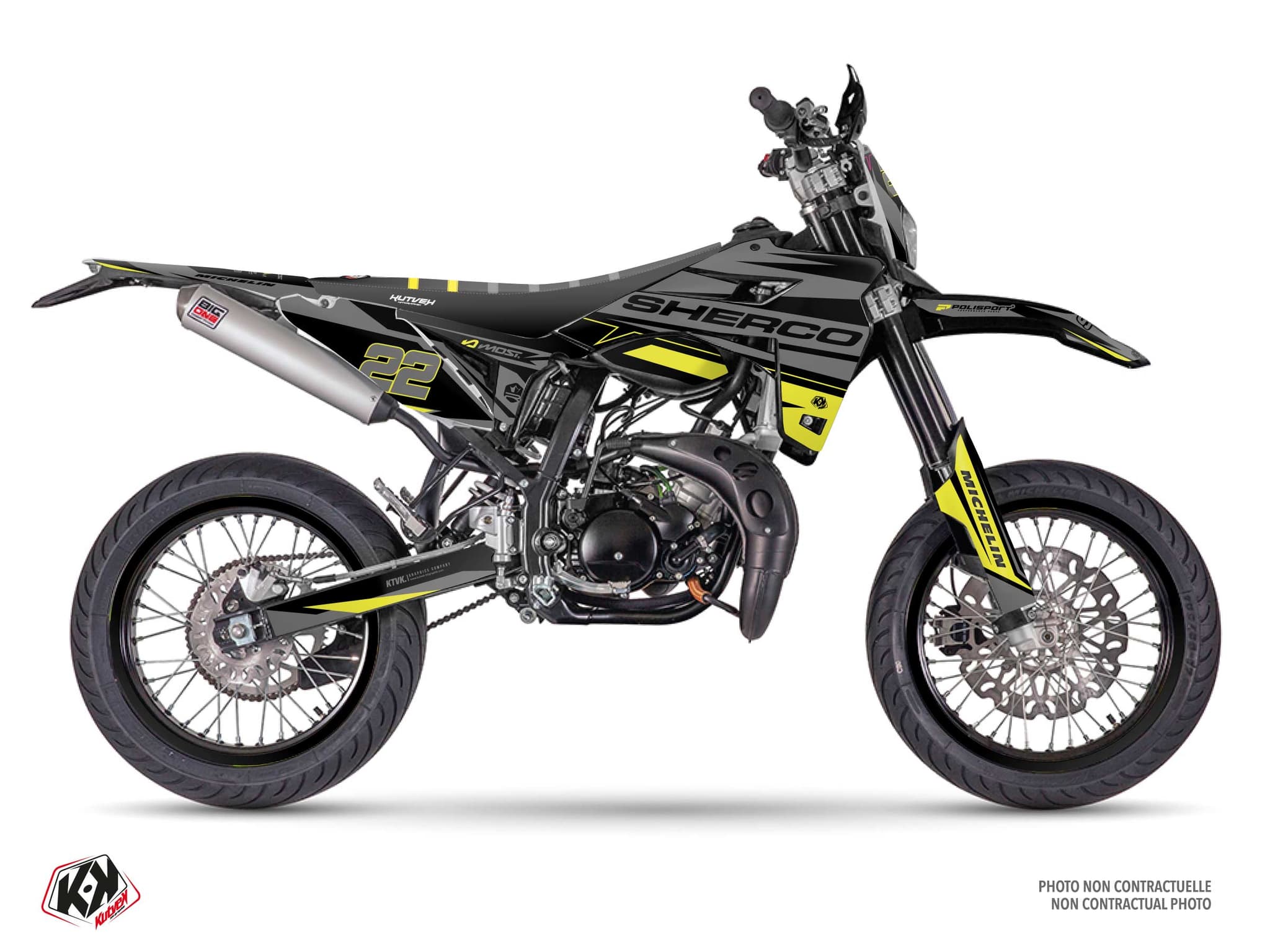 kit graphique 50cc sherco sm rs ridge noir-jaune néon | Sherco | Kutvek
