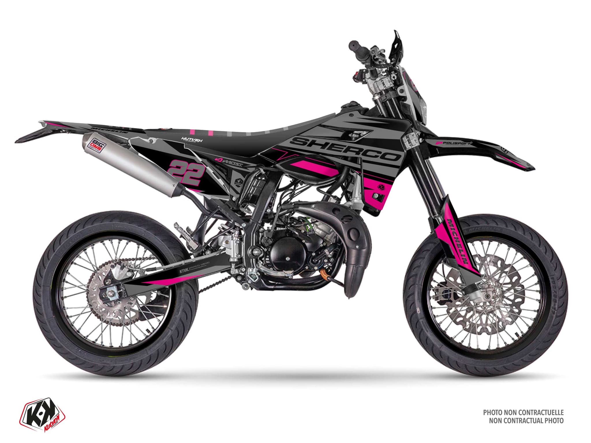 kit graphique 50cc sherco sm rs ridge noir-rose | Sherco | Kutvek