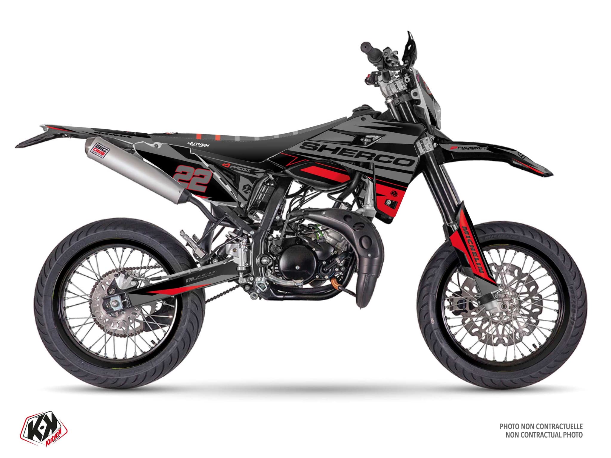 kit graphique 50cc sherco sm rs ridge noir-rouge | Sherco | Kutvek