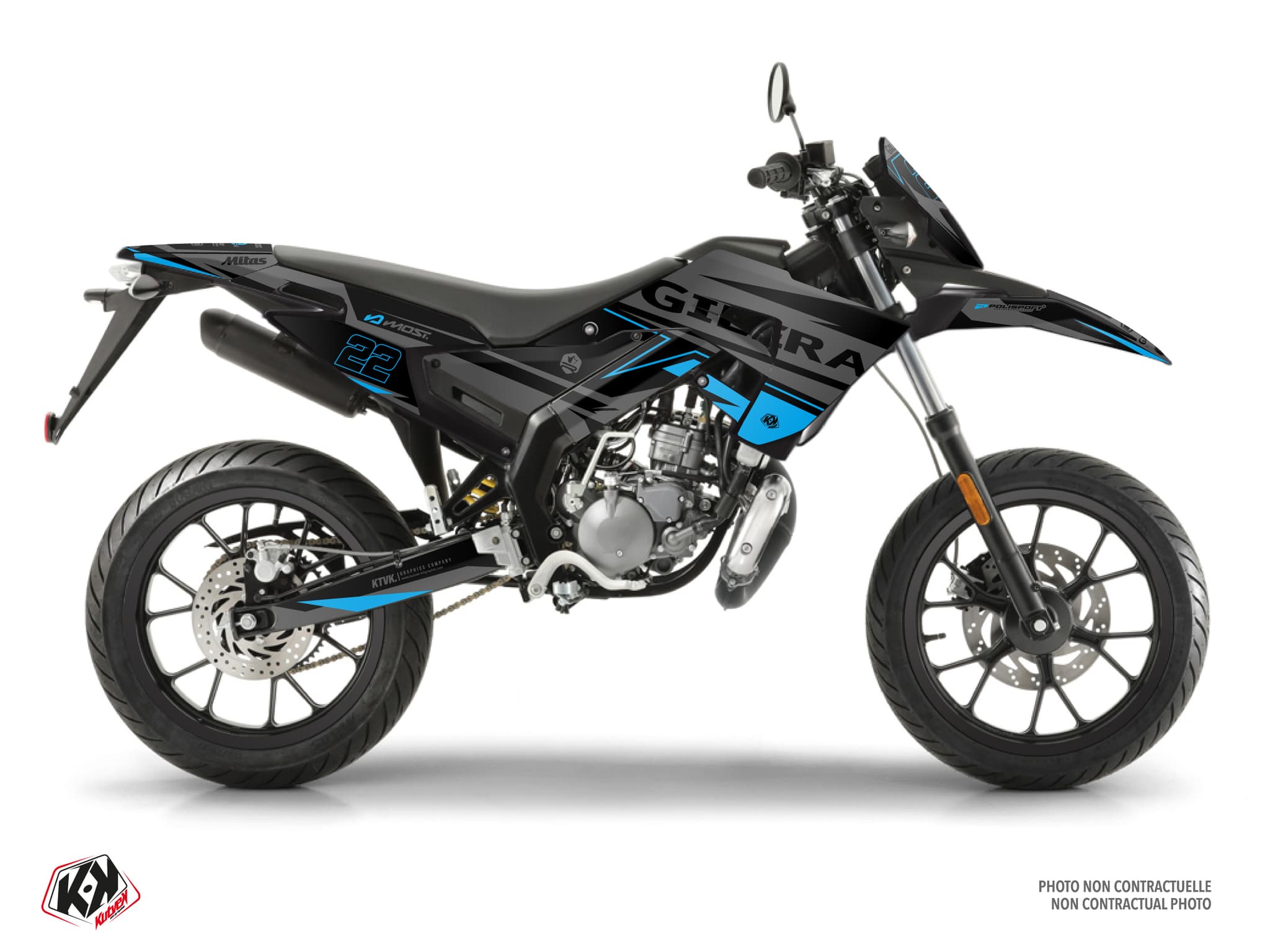 kit graphique 50cc gilera smt 50 ridge noir-bleu