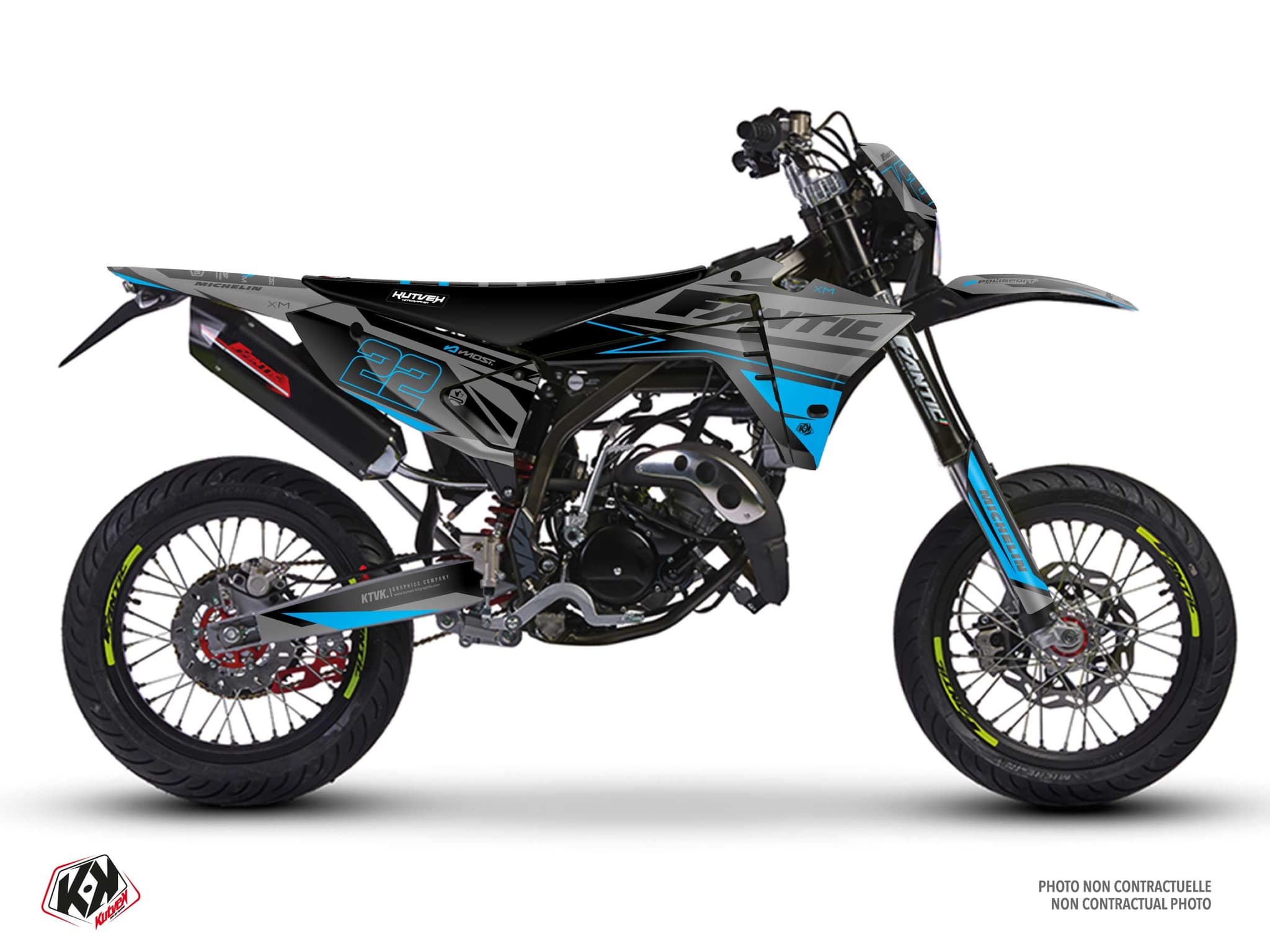 deko-set 50 ccm fantic xm 50 ridge schwarz-blau