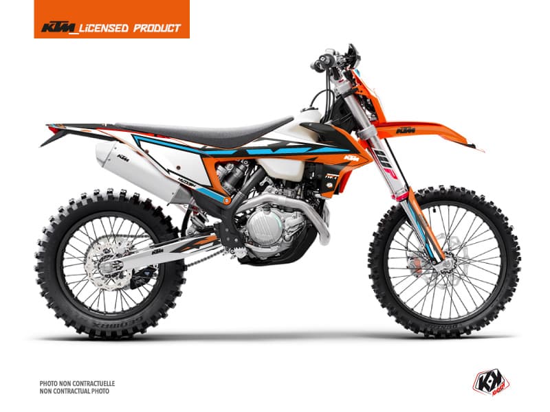 Kit graphique Moto Cross Rift KTM EXC-EXCF Orange Bleu | KTM | Kutvek