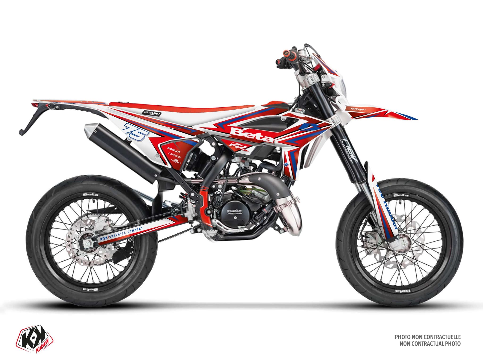 50CC BETA RR 50 MOTARD RIVALI White-Red graphic kit