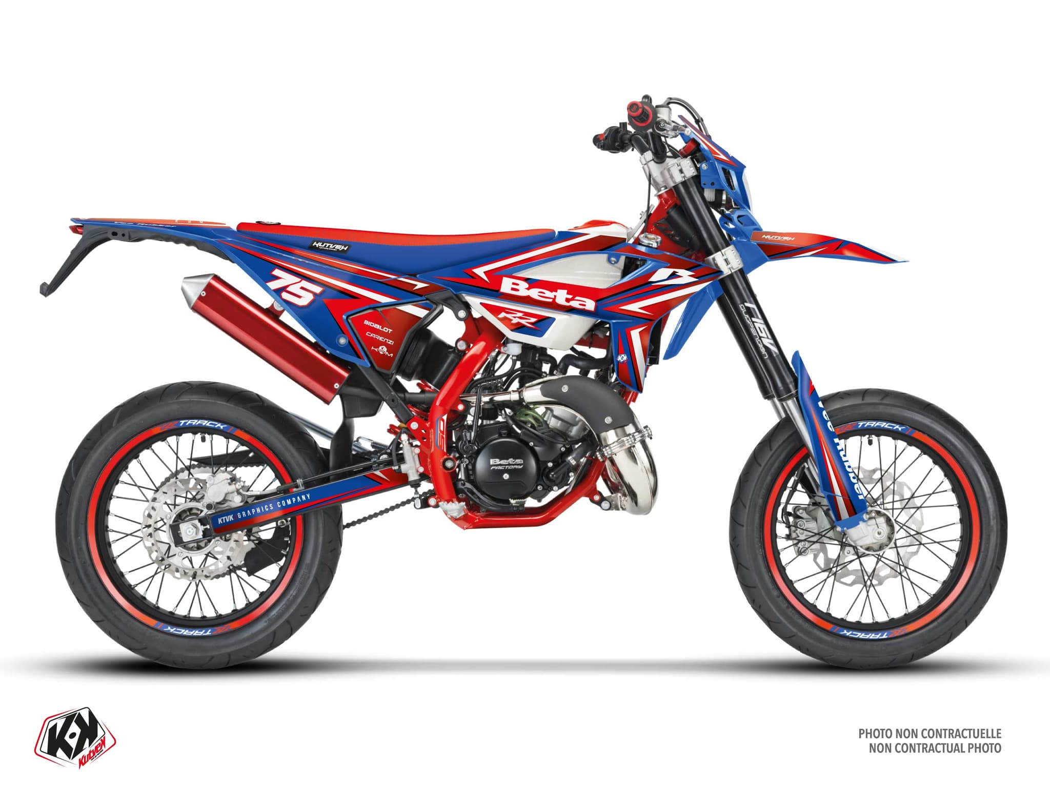 50CC BETA RR 50 MOTARD RIVALI Blue-Red graphic kit