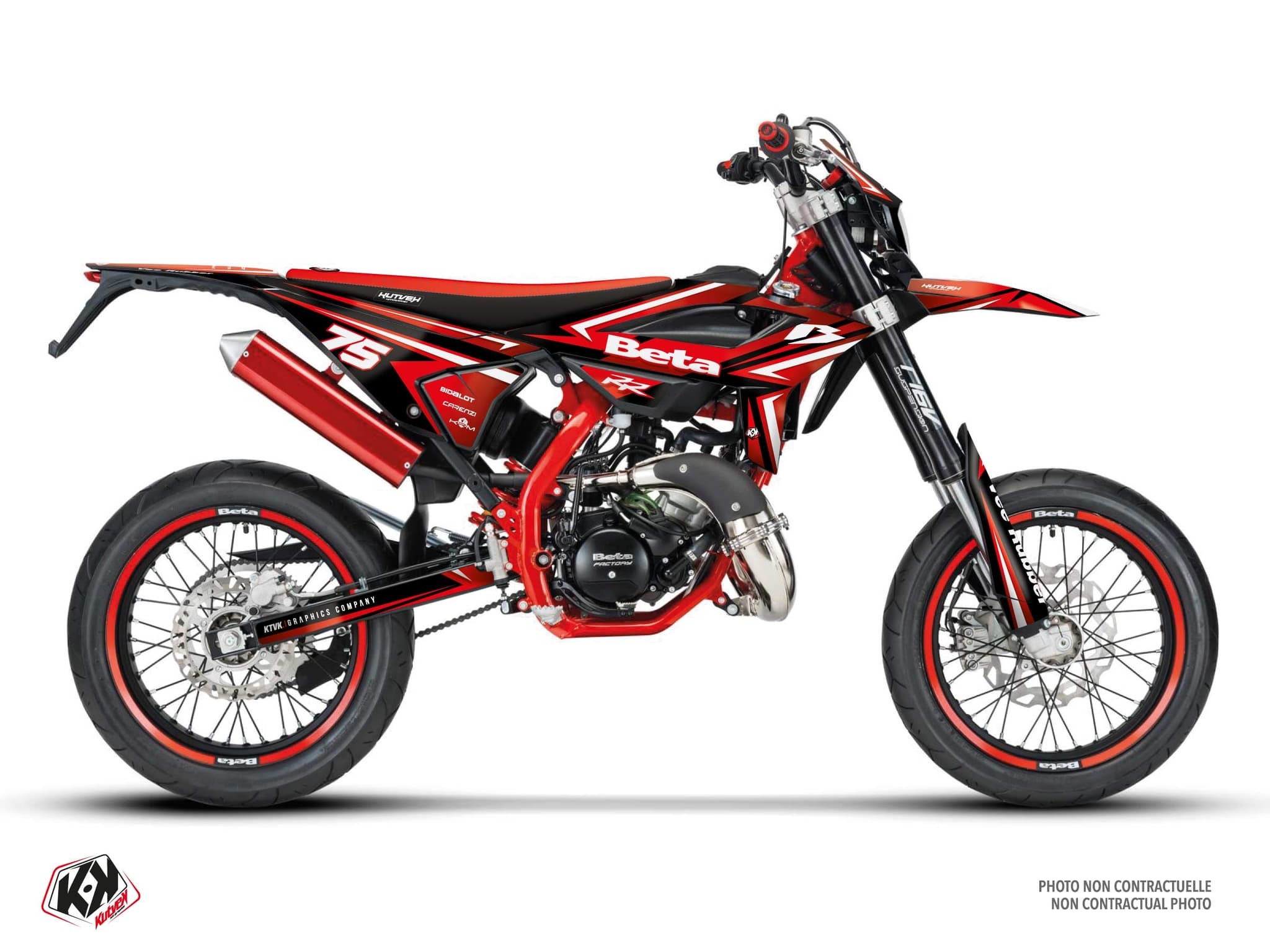 Beta RR 50 Motard 50cc Rivali Black-Red Graphic Kit