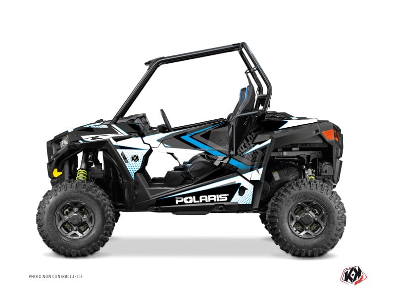 kit graphique ssv polaris rzr 900 rock blanc-bleu