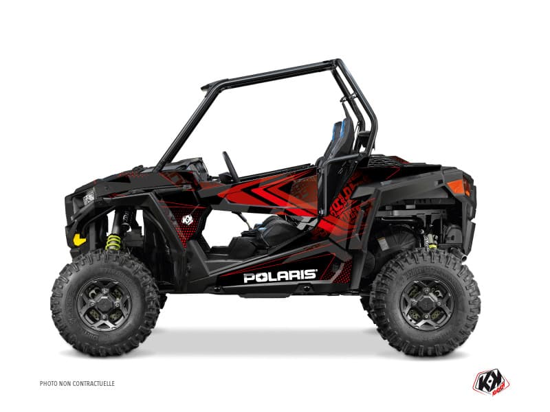 kit graphique ssv polaris rzr 900 rock noir-rouge