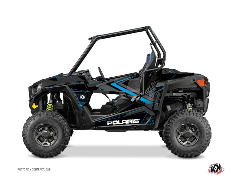kit graphique ssv polaris rzr s 900 rock noir-bleu