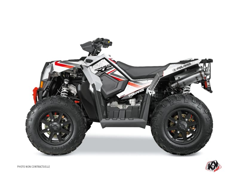 Kit graphique Quad Rock Polaris Scrambler 850-1000 XP Blanc Rouge