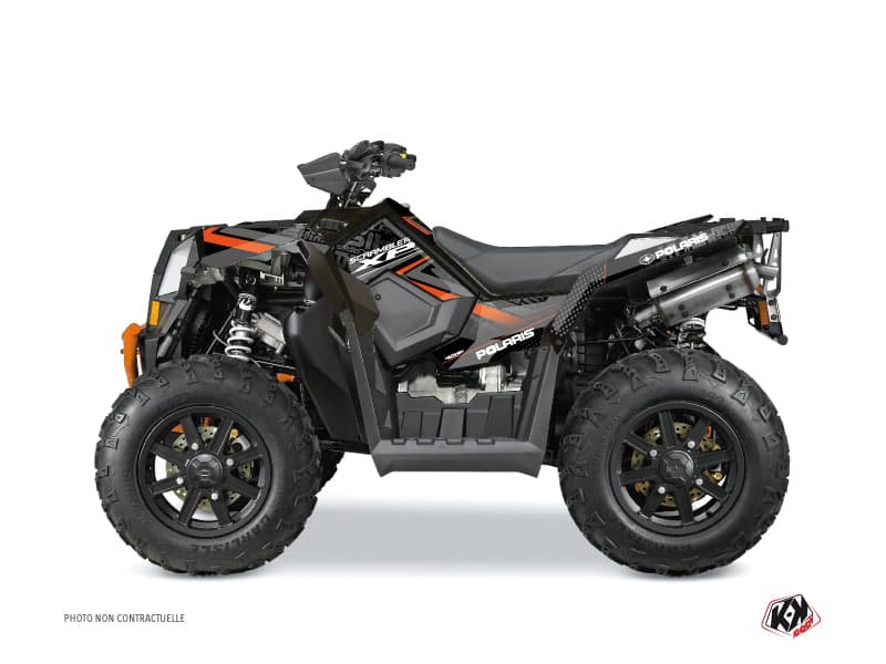 Kit graphique Quad Rock Polaris Scrambler 850-1000 XP Noir Orange